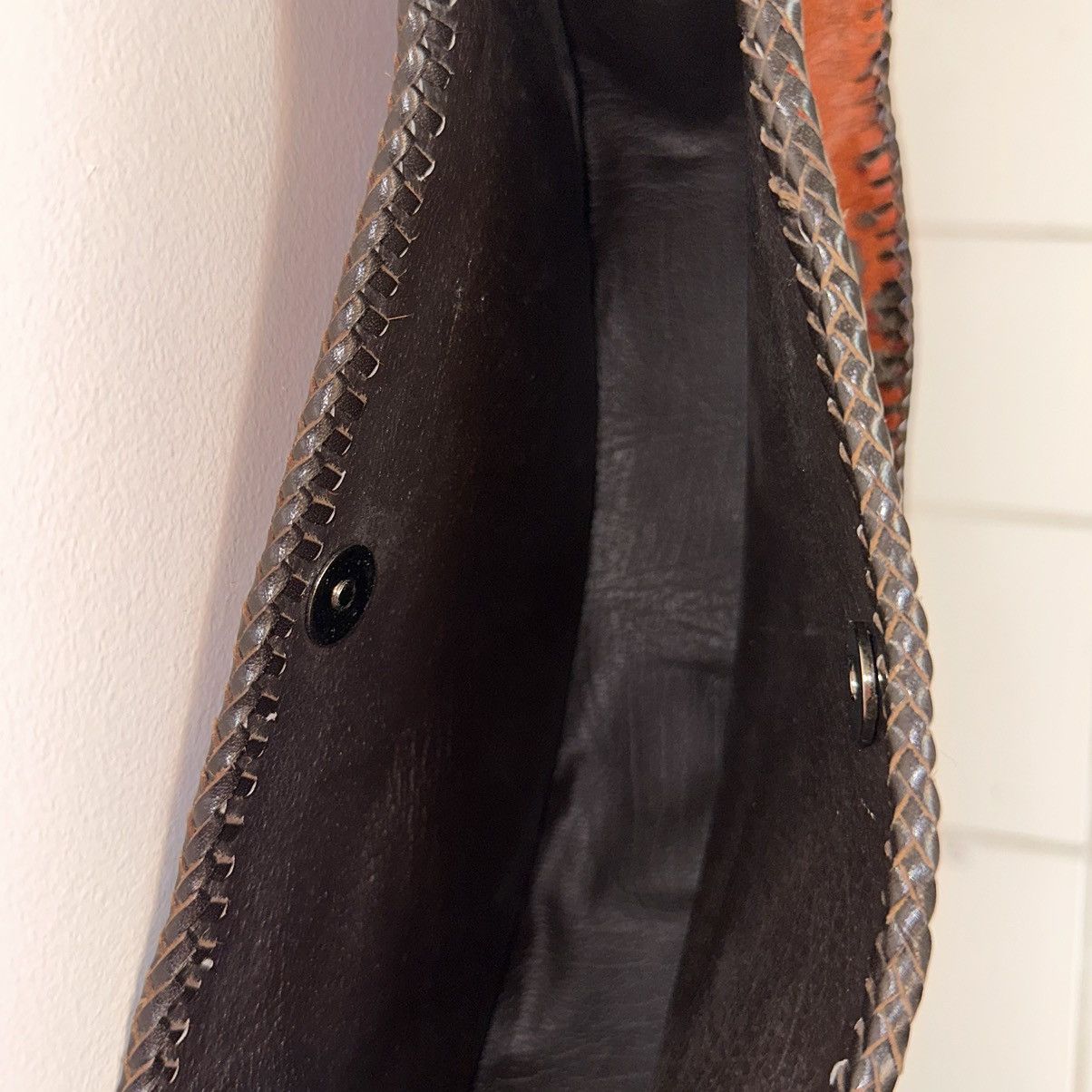 NEW Handmade Dyed Cowhide Leather Cossbody Rust Western