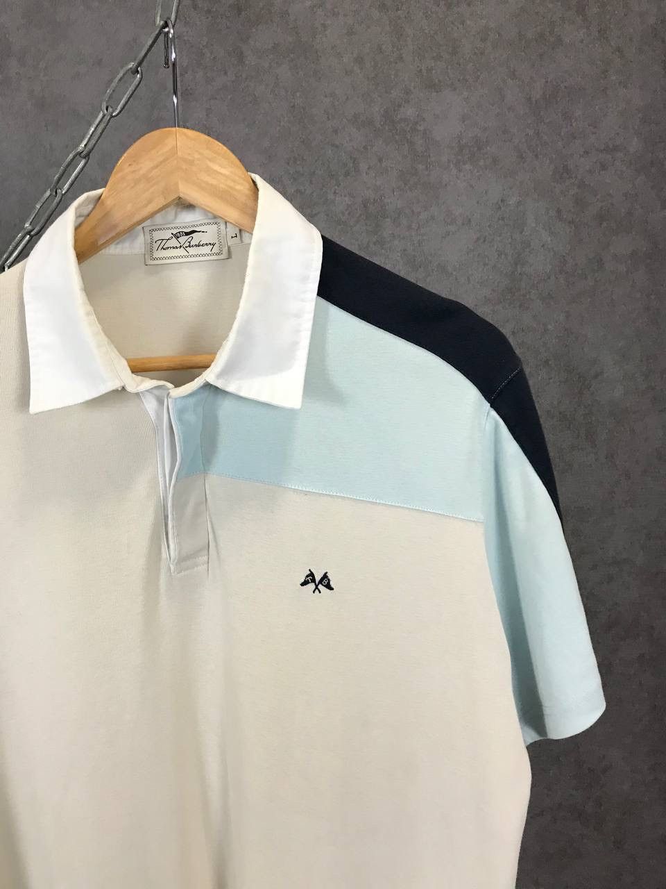 Burberry Thomas Burberry vintage designer polo tee Size US L / EU 52-54 / 3 - 2 Thumbnail
