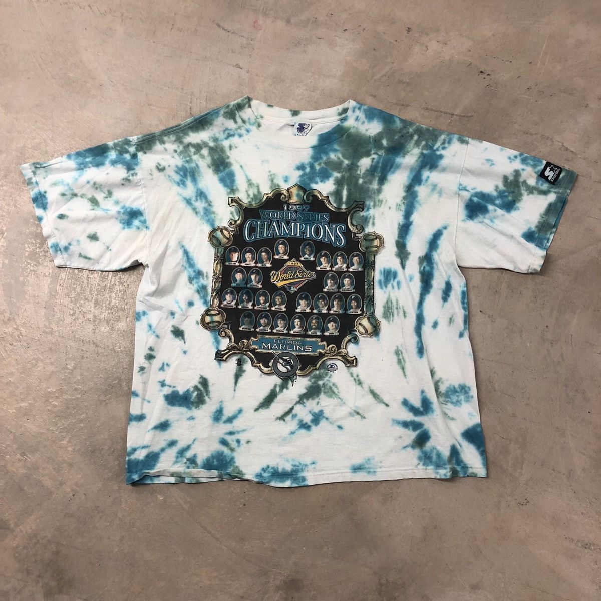 MLB × Starter × Vintage Vintage Florida Marlins 1997 World Series Tie Dye Tee Size US XL / EU 56 / 4 - 1 Thumbnail