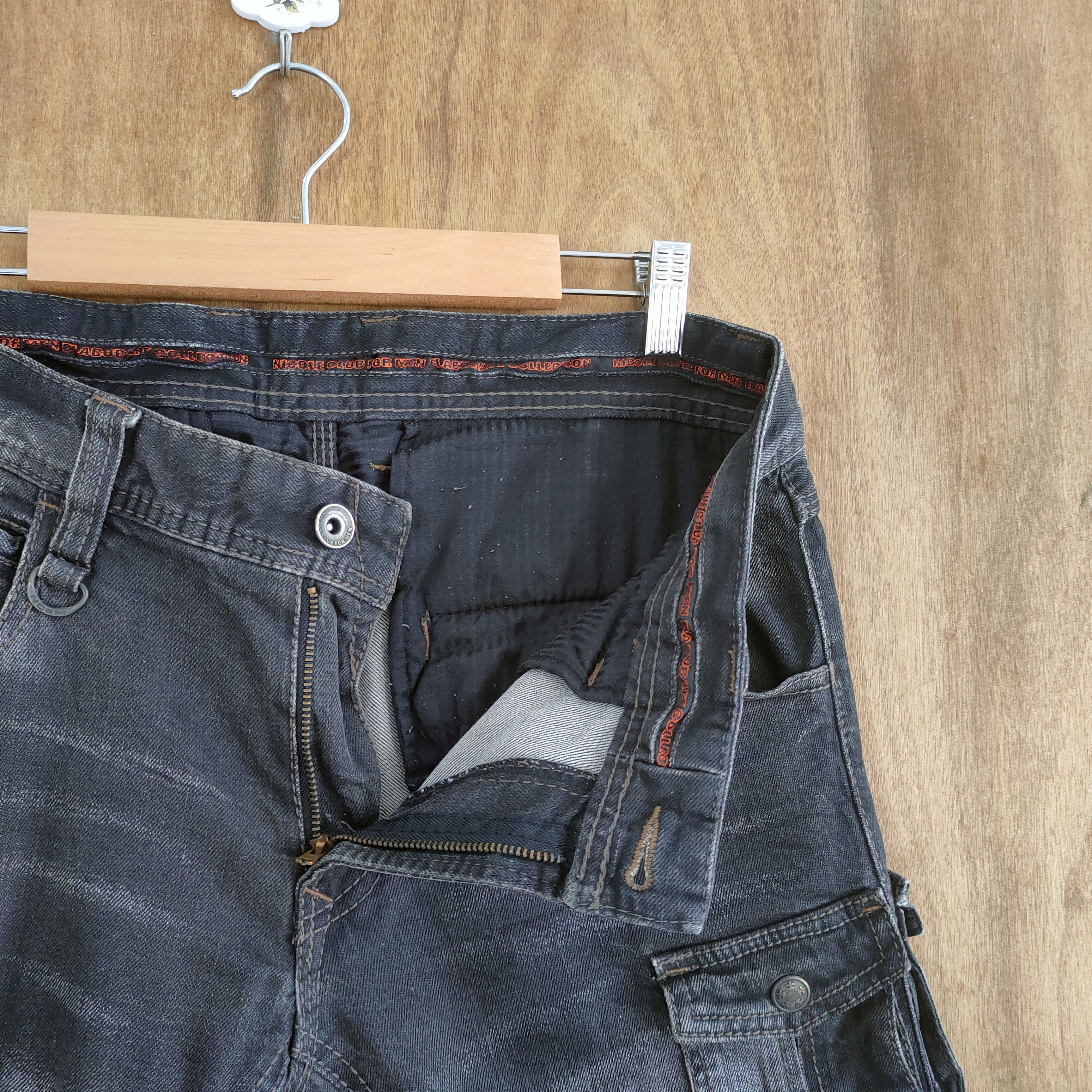 Japanese Brand 10 POCKET NICOLE CLUB DISTRESSED KNEE CARGO PANTS Size US 32 / EU 48 - 17 Thumbnail