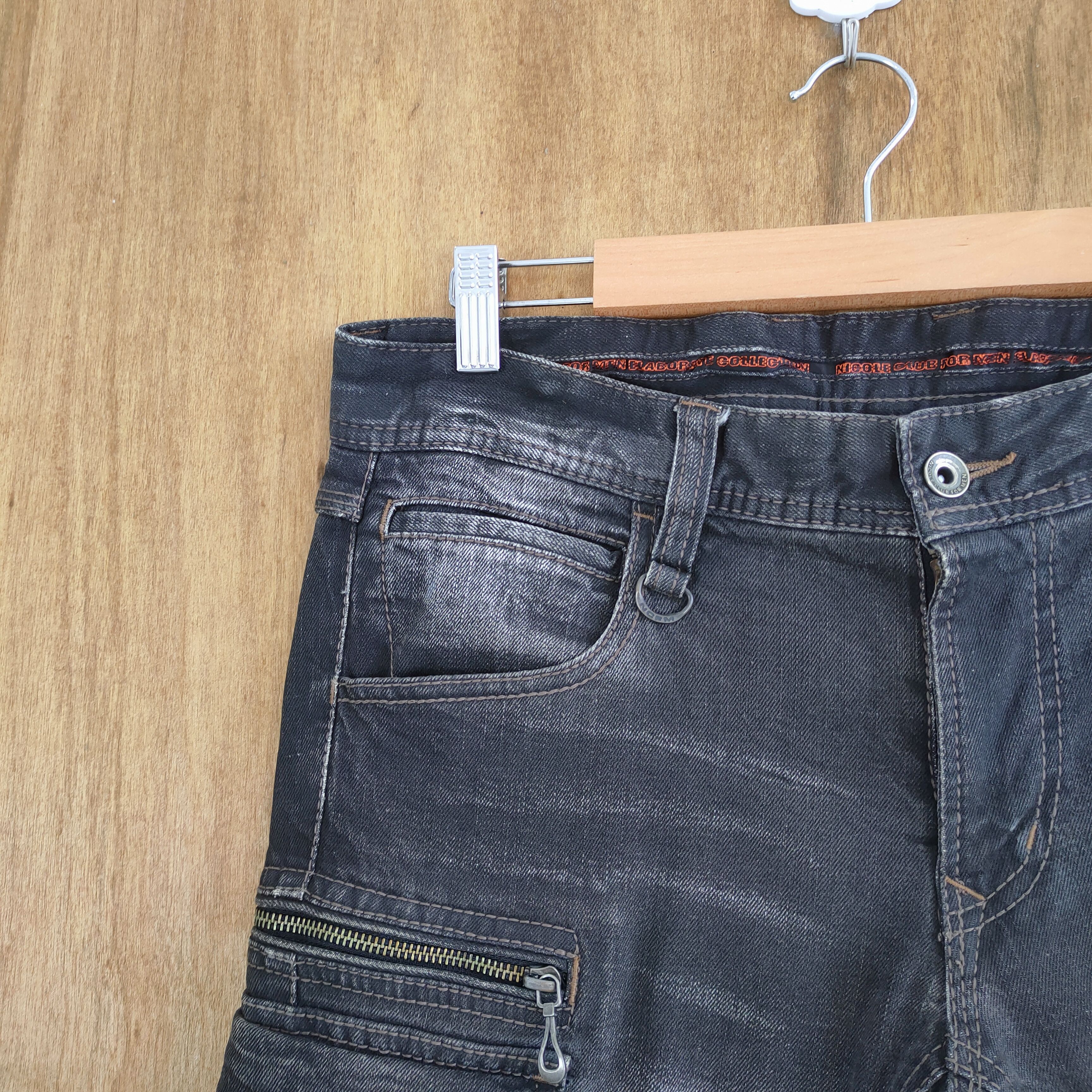 Japanese Brand 10 POCKET NICOLE CLUB DISTRESSED KNEE CARGO PANTS Size US 32 / EU 48 - 5 Thumbnail