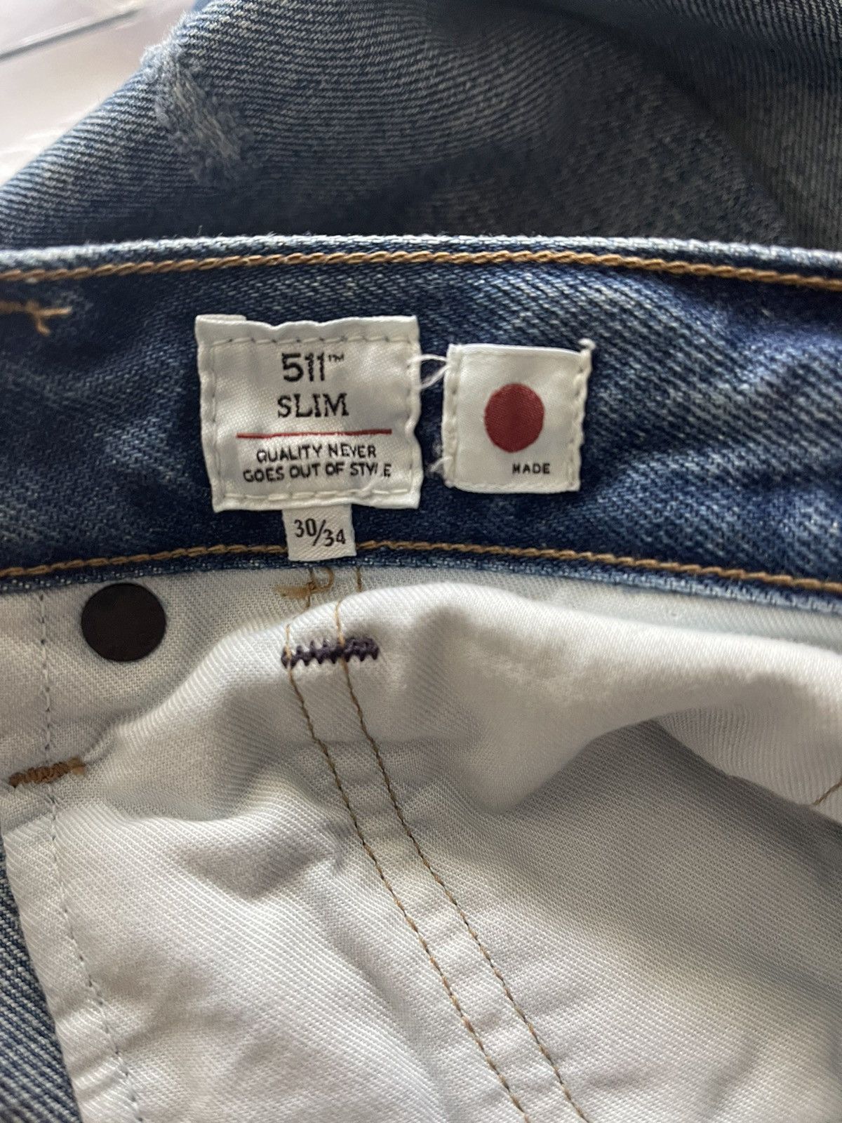 Levi's Made & Crafted Made in Japan 511 Slim Selvedge 30x34 Size US 30 / EU 46 - 6 Thumbnail