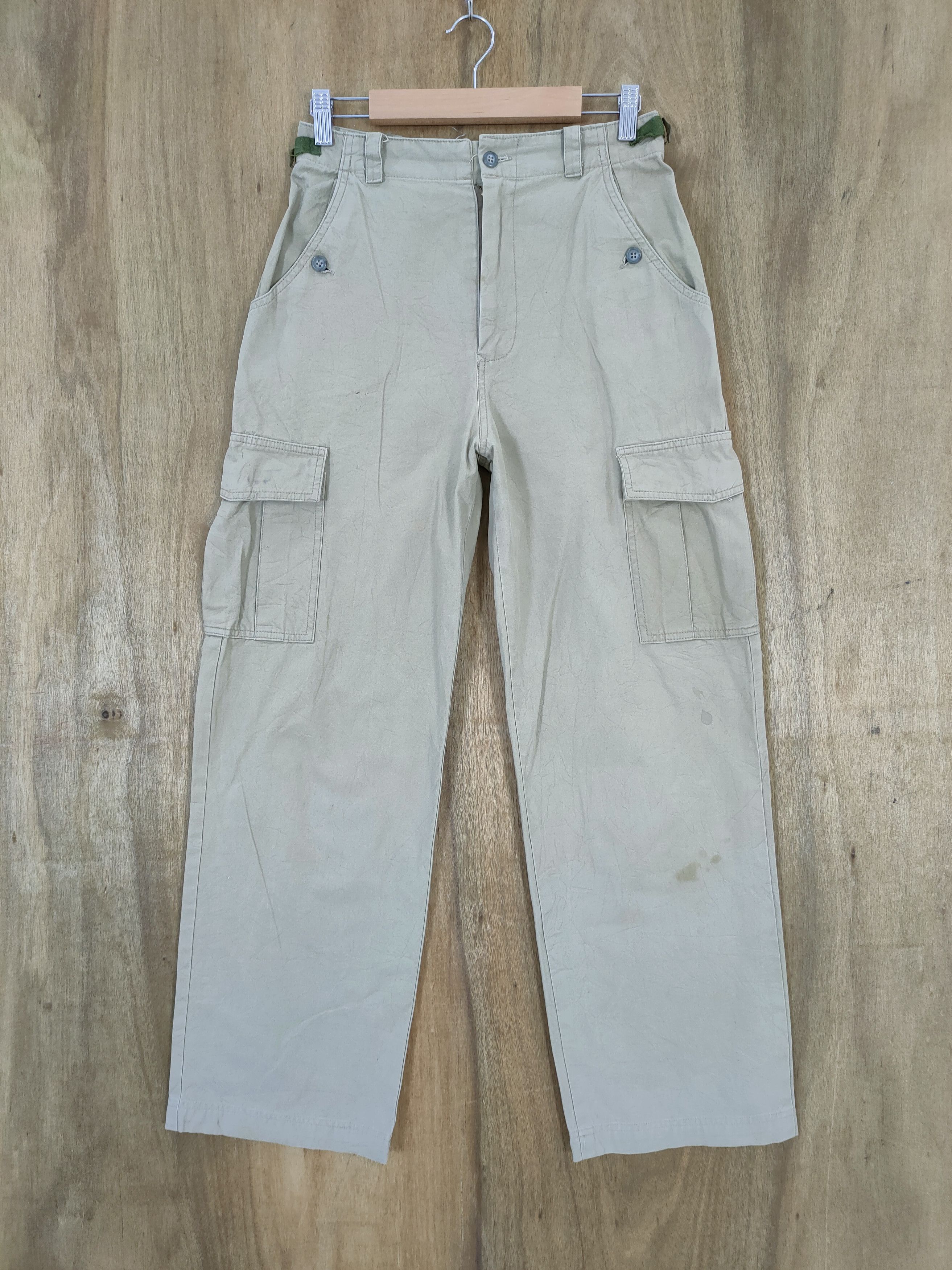 image of Designer Algafa Baggy Cargo Pants in Cream, Men's (Size 26)