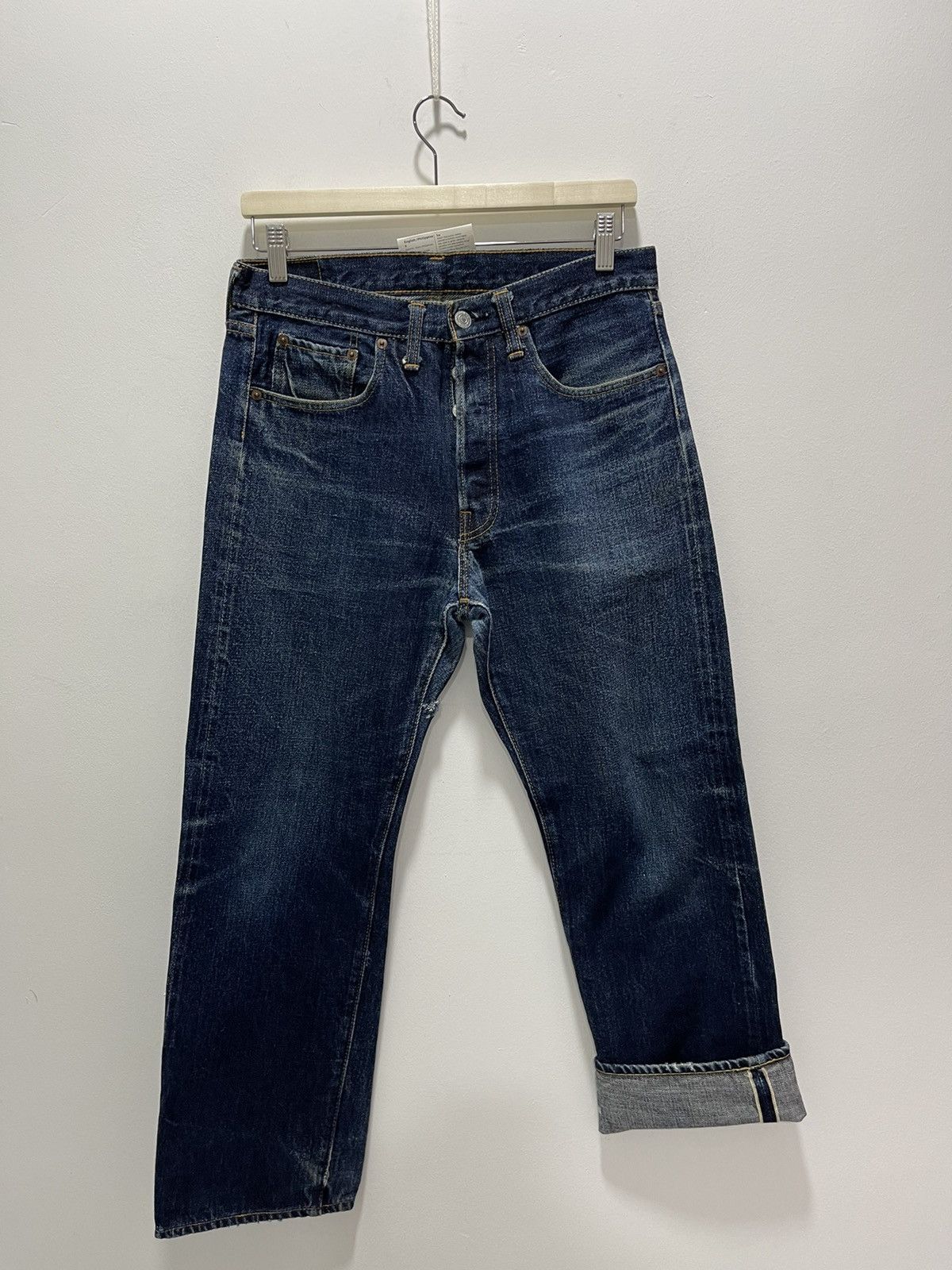 Denime × Japanese Brand × Vintage JAPANESE DENIME SELVEDGE DISTRESSED DENIM JEANS Size US 30 / EU 46 - 1 Thumbnail