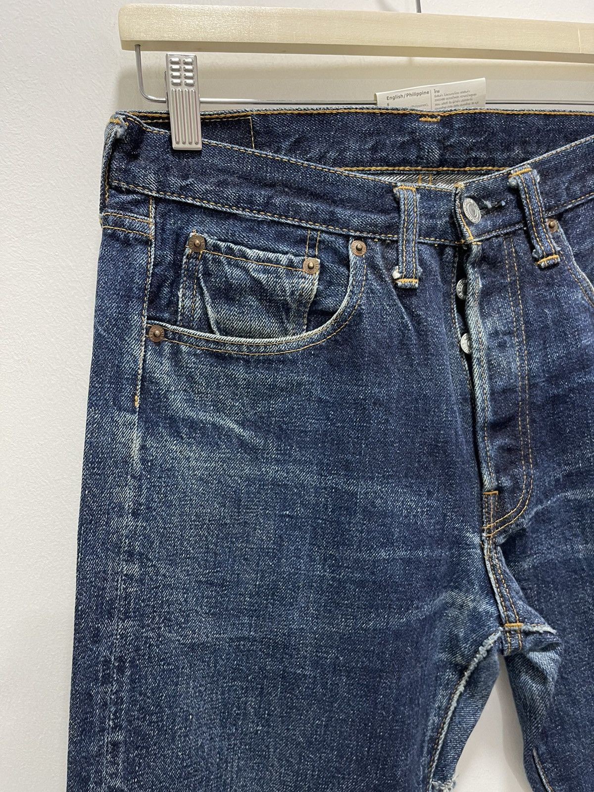 Denime × Japanese Brand × Vintage JAPANESE DENIME SELVEDGE DISTRESSED DENIM JEANS Size US 30 / EU 46 - 4 Thumbnail