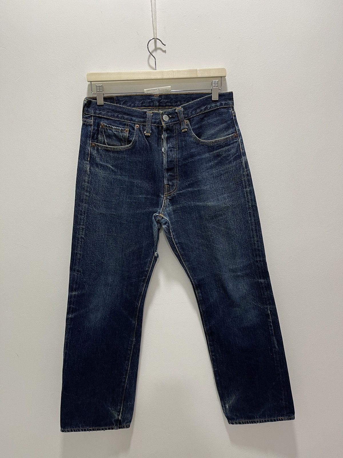 Denime × Japanese Brand × Vintage JAPANESE DENIME SELVEDGE DISTRESSED DENIM JEANS Size US 30 / EU 46 - 2 Thumbnail