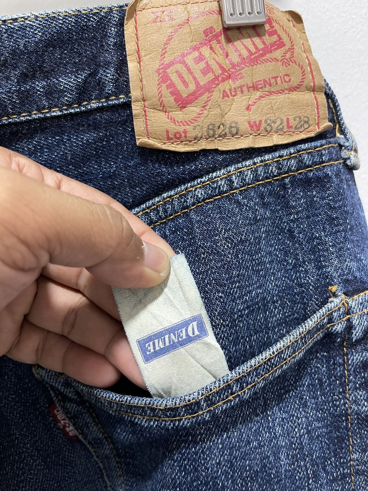 Denime × Japanese Brand × Vintage JAPANESE DENIME SELVEDGE DISTRESSED DENIM JEANS Size US 30 / EU 46 - 19 Thumbnail