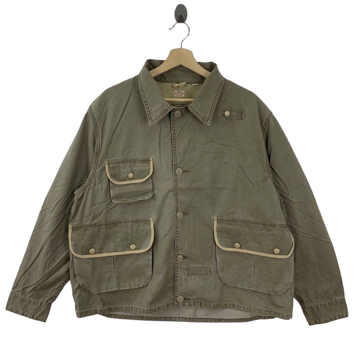 If Six Was Nine Vintage 90s Bartack Natural Denim Chore Button Jacket Size US M / EU 48-50 / 2 - 1 Thumbnail