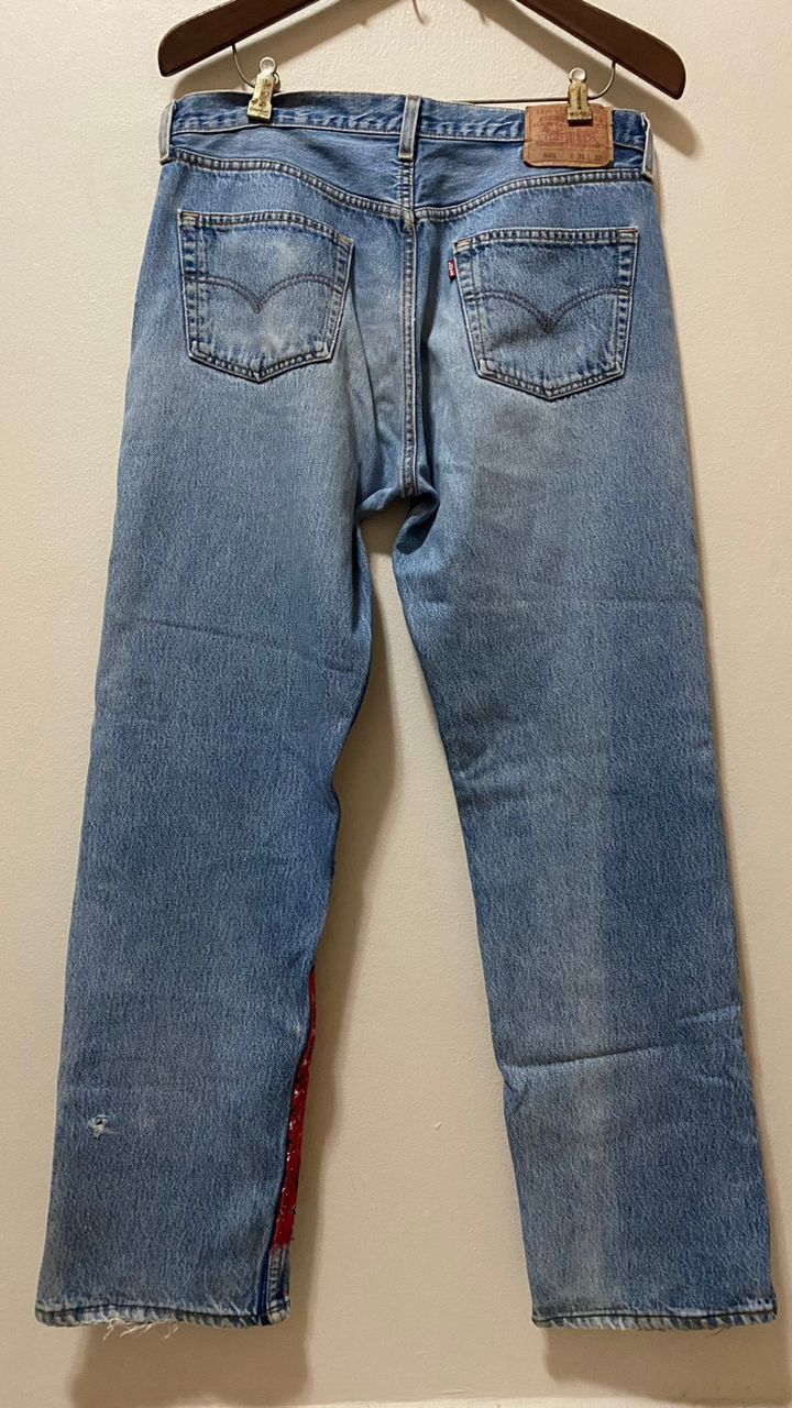Levi's × Vintage RARE🔥Levi’s 501 vintage patchwork sashiko boro Size US 34 / EU 50 - 5 Thumbnail
