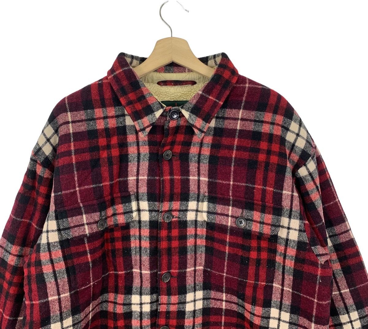 J.Crew × Vintage Vintage 90s J Crew Flannel Tartan Wool Button Jacket Size US L / EU 52-54 / 3 - 2 Thumbnail