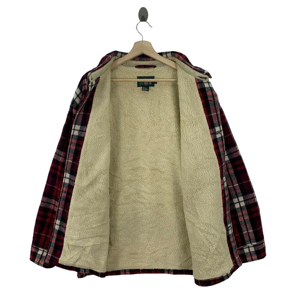 J.Crew × Vintage Vintage 90s J Crew Flannel Tartan Wool Button Jacket Size US L / EU 52-54 / 3 - 3 Thumbnail