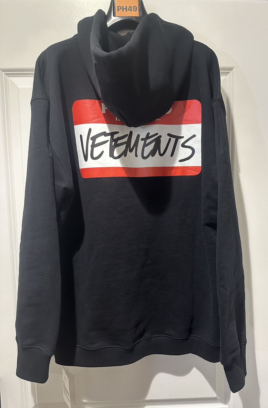 トップス VETEMENTS Hello my name is Hoodie My Name is VETEMENTS Hoodie Black | The Webster