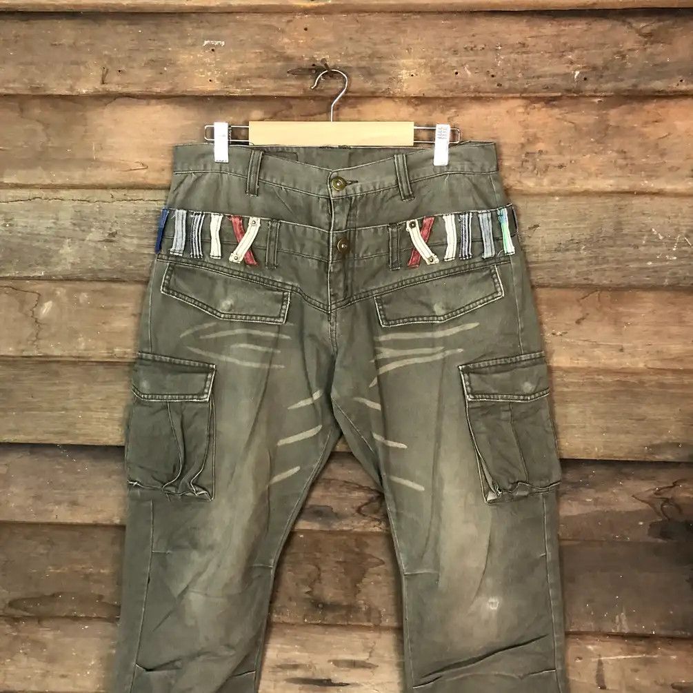 Japanese Brand × Vintage Japanese Brand Double Waist Grey Cargo Pants #658 Size US 30 / EU 46 - 2 Thumbnail