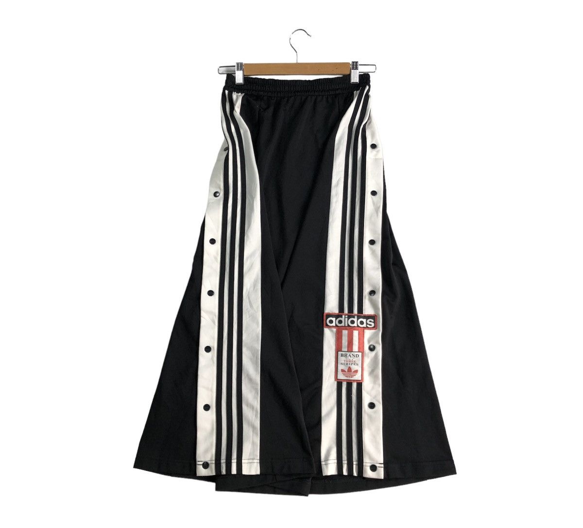 image of Adidas Track Vintage Style Poppers Skirt Stretchable in Black, Women's (Size 26)