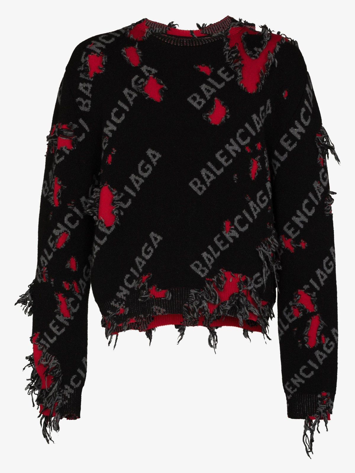 Balenciaga Distressed Logo Sweater
