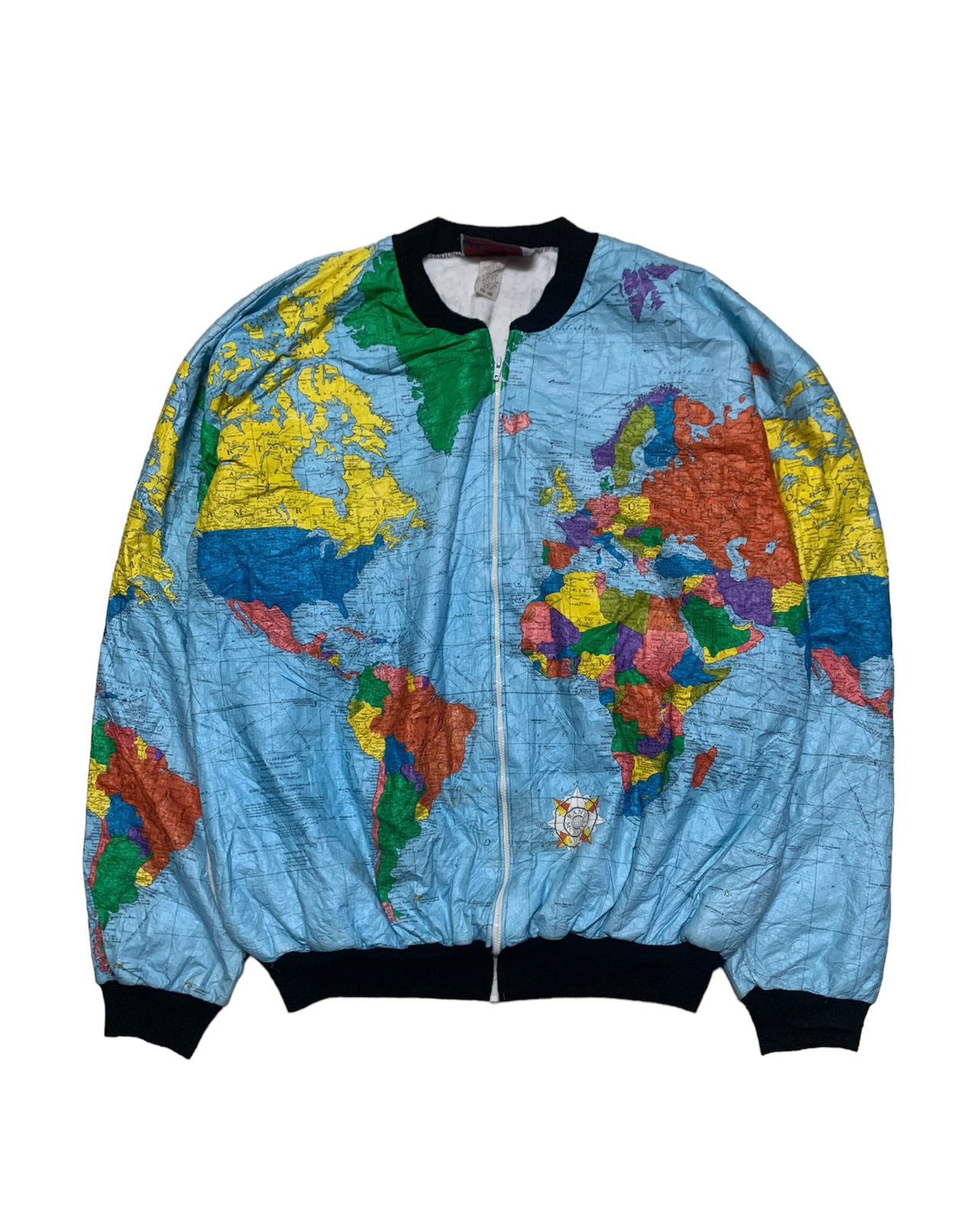 RARE vintage 90s Kurt Cobain Tyvek World Map deals Jacket size XXXL