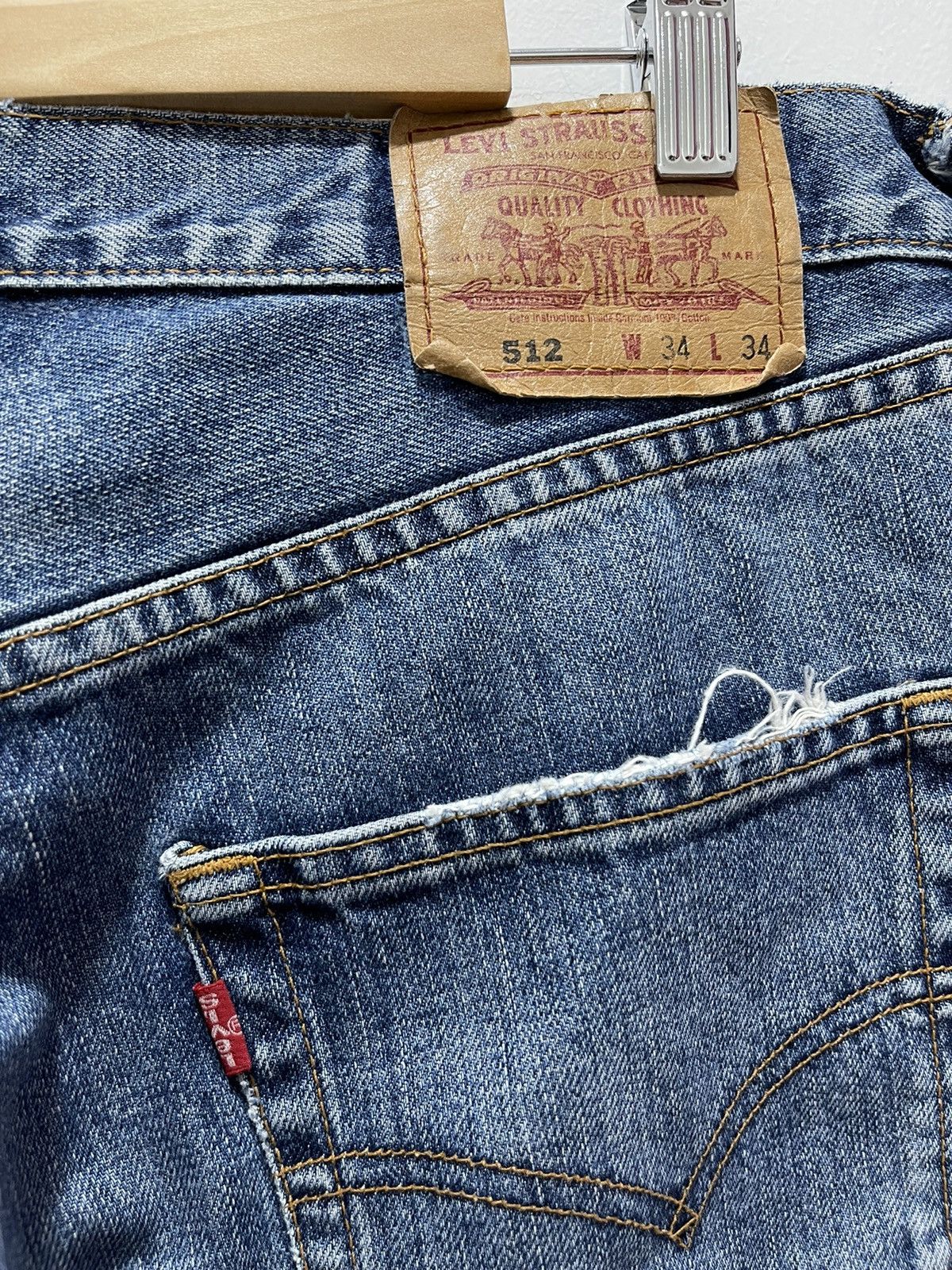 Levi's × Levi's Vintage Clothing × Vintage VINTAGE LEVIS 512 BAGGY STYLE DISTRESSED DENIM JEANS Size US 33 - 13 Thumbnail