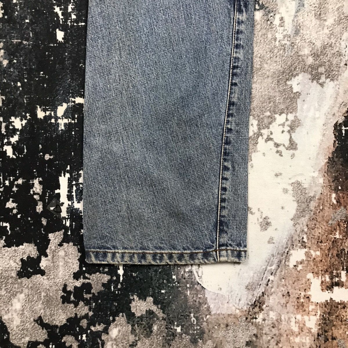 Japanese Brand × Vintage Vintage Japanese Bush Pants Dirty Wash Designs Denim Jeans Size US 33 - 13 Thumbnail