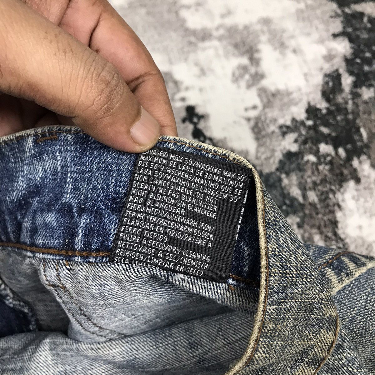 Japanese Brand × Vintage Vintage Japanese Bush Pants Dirty Wash Designs Denim Jeans Size US 33 - 17 Thumbnail