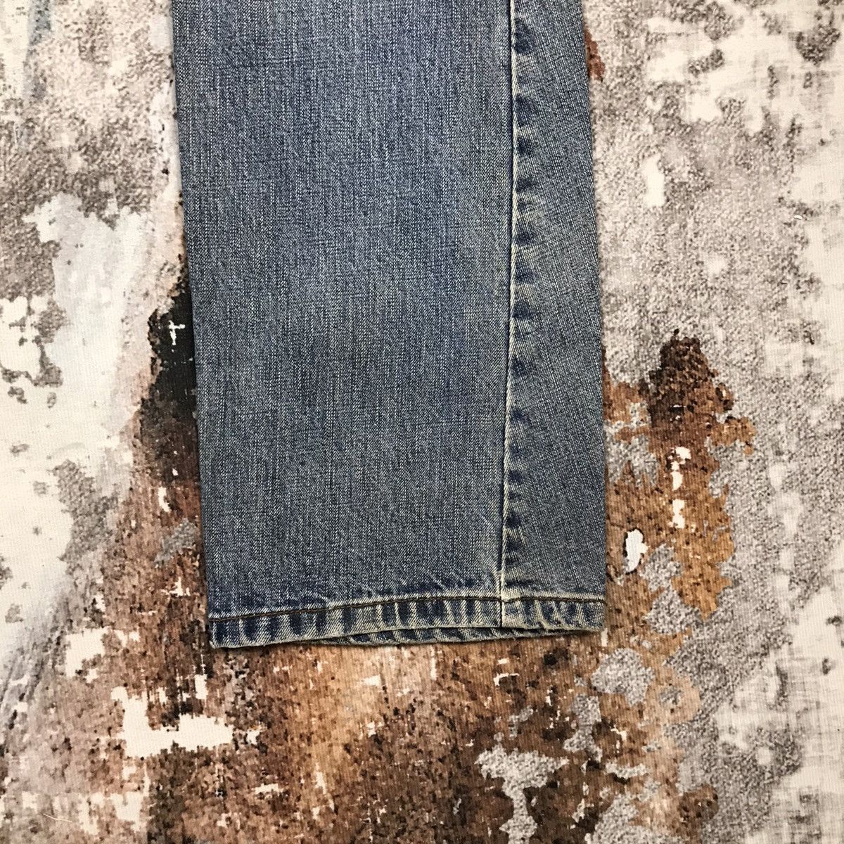 Japanese Brand × Vintage Vintage Japanese Bush Pants Dirty Wash Designs Denim Jeans Size US 33 - 8 Thumbnail