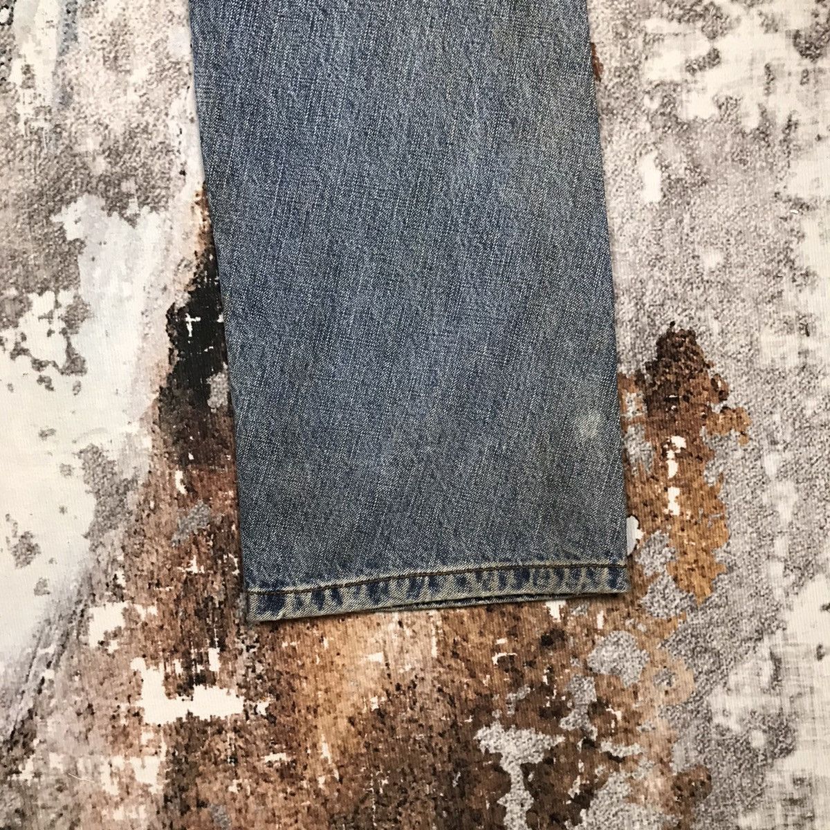Japanese Brand × Vintage Vintage Japanese Bush Pants Dirty Wash Designs Denim Jeans Size US 33 - 14 Thumbnail