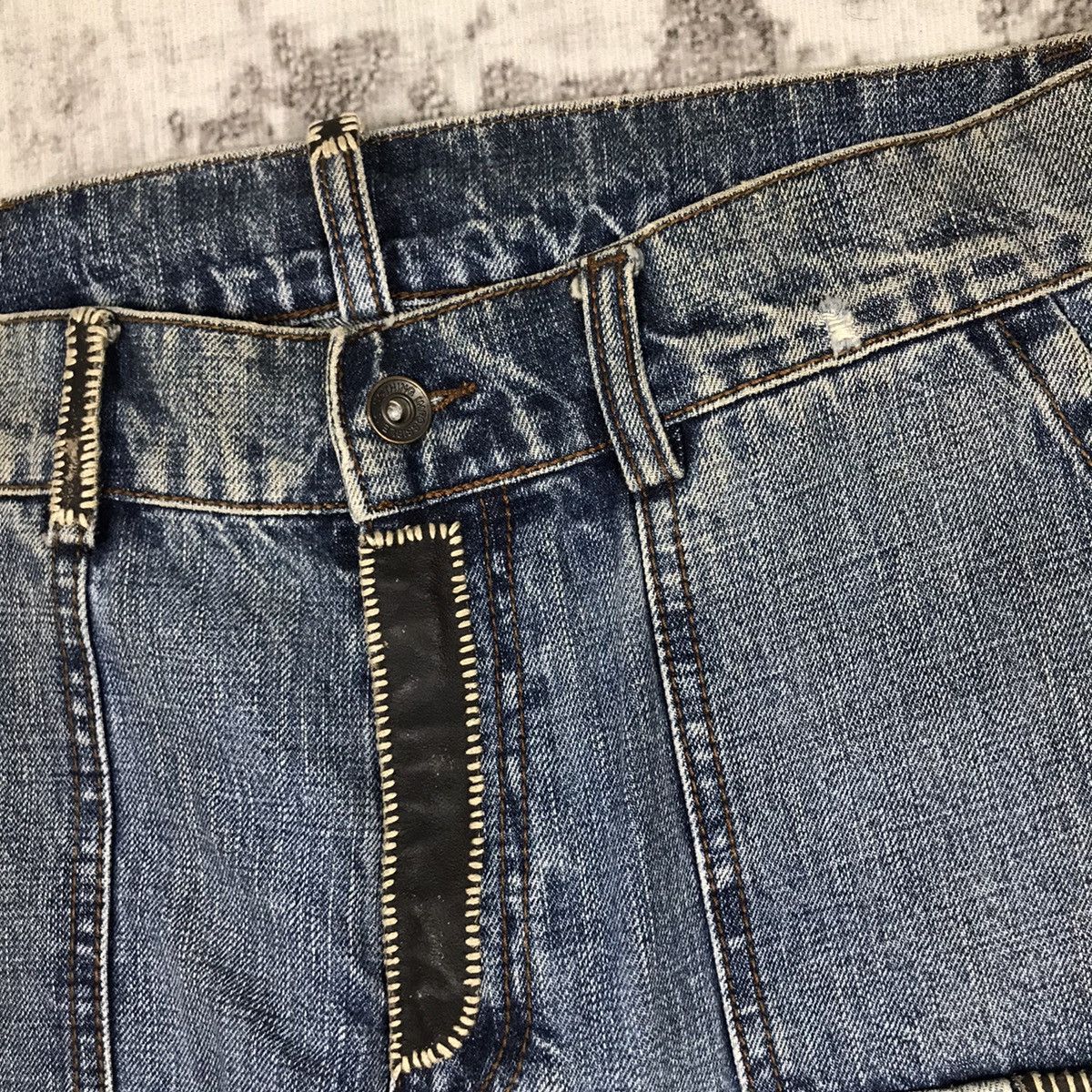 Japanese Brand × Vintage Vintage Japanese Bush Pants Dirty Wash Designs Denim Jeans Size US 33 - 4 Thumbnail