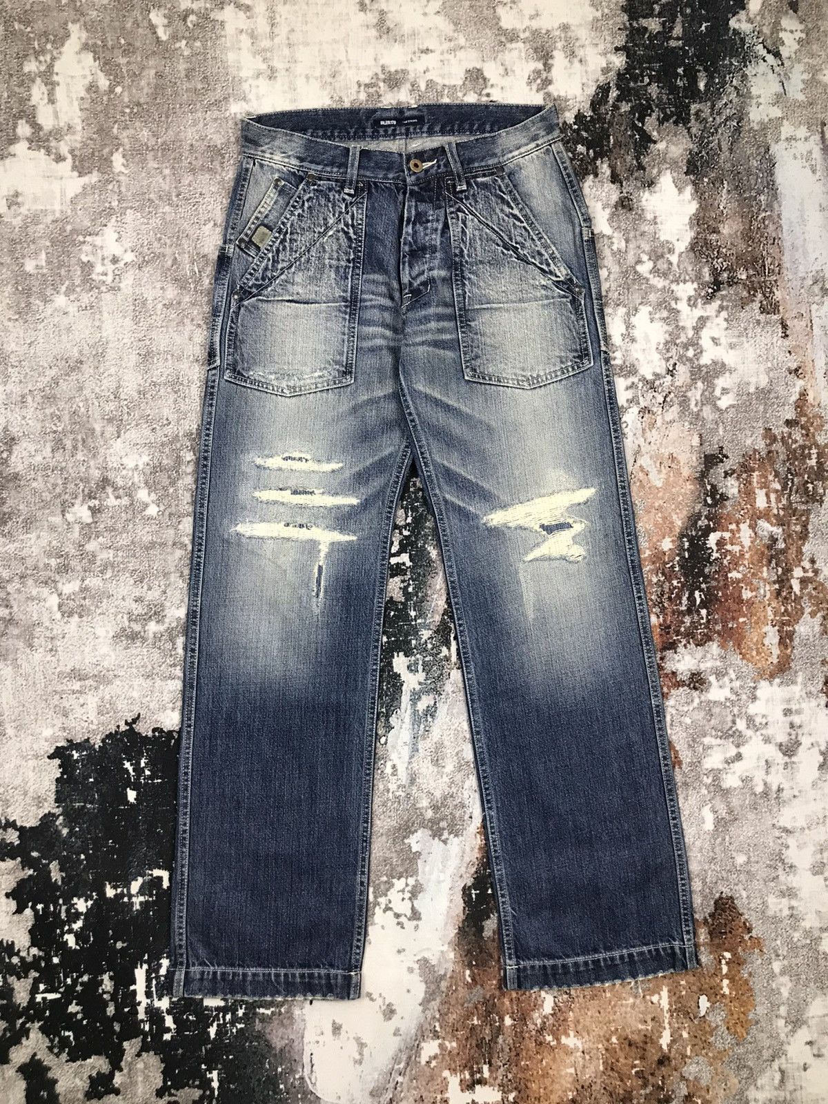 image of Avant Garde x Vintage Japanese Blueto Carpenter Distressed Denim Jeans, Men's (Size 30)