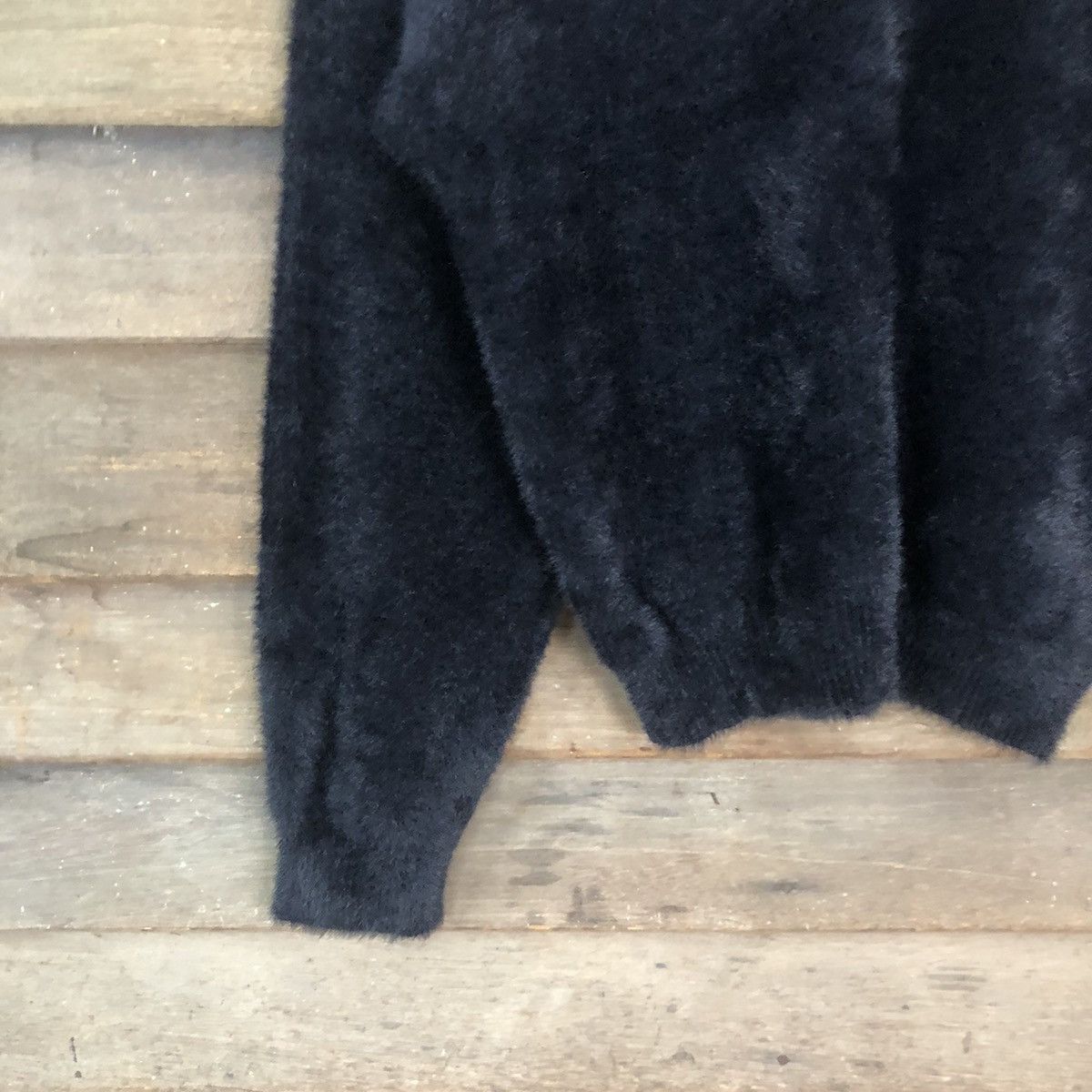 Japanese Brand DLS Jeanasis Black Shag Shaggy Fur Mohair Knitwear #BB585 Size M / US 6-8 / IT 42-44 - 4 Thumbnail