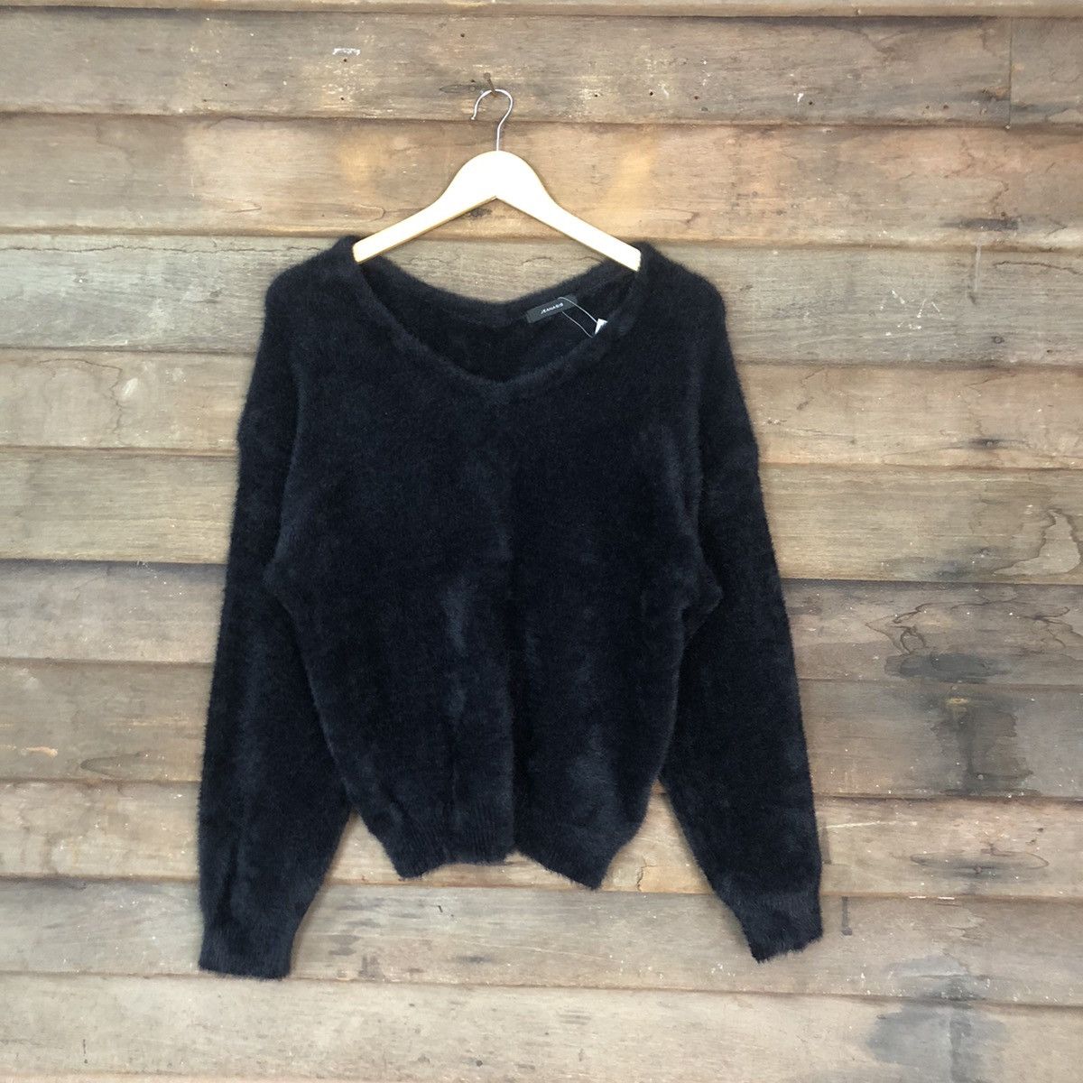 Japanese Brand DLS Jeanasis Black Shag Shaggy Fur Mohair Knitwear #BB585 Size M / US 6-8 / IT 42-44 - 1 Thumbnail