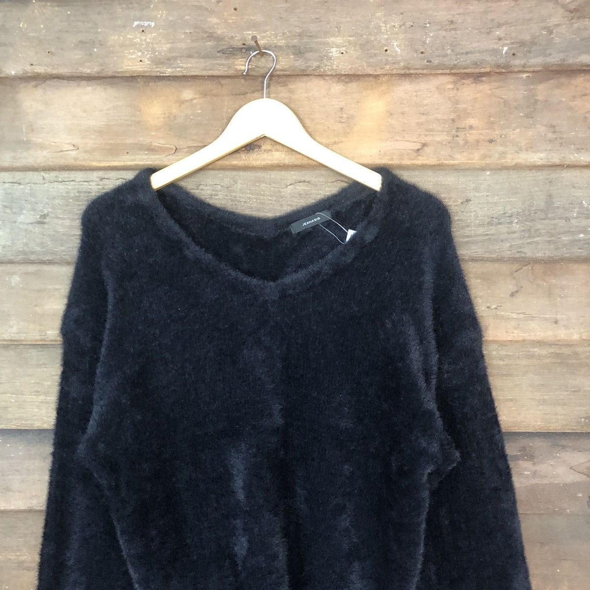Japanese Brand DLS Jeanasis Black Shag Shaggy Fur Mohair Knitwear #BB585 Size M / US 6-8 / IT 42-44 - 2 Thumbnail