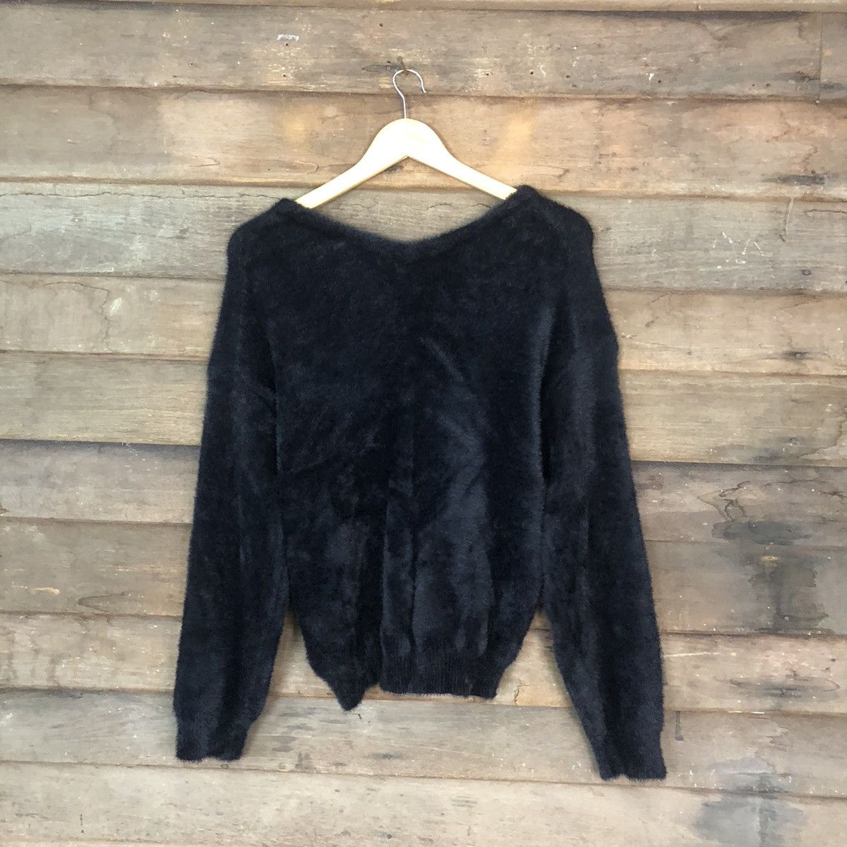 Japanese Brand DLS Jeanasis Black Shag Shaggy Fur Mohair Knitwear #BB585 Size M / US 6-8 / IT 42-44 - 9 Thumbnail