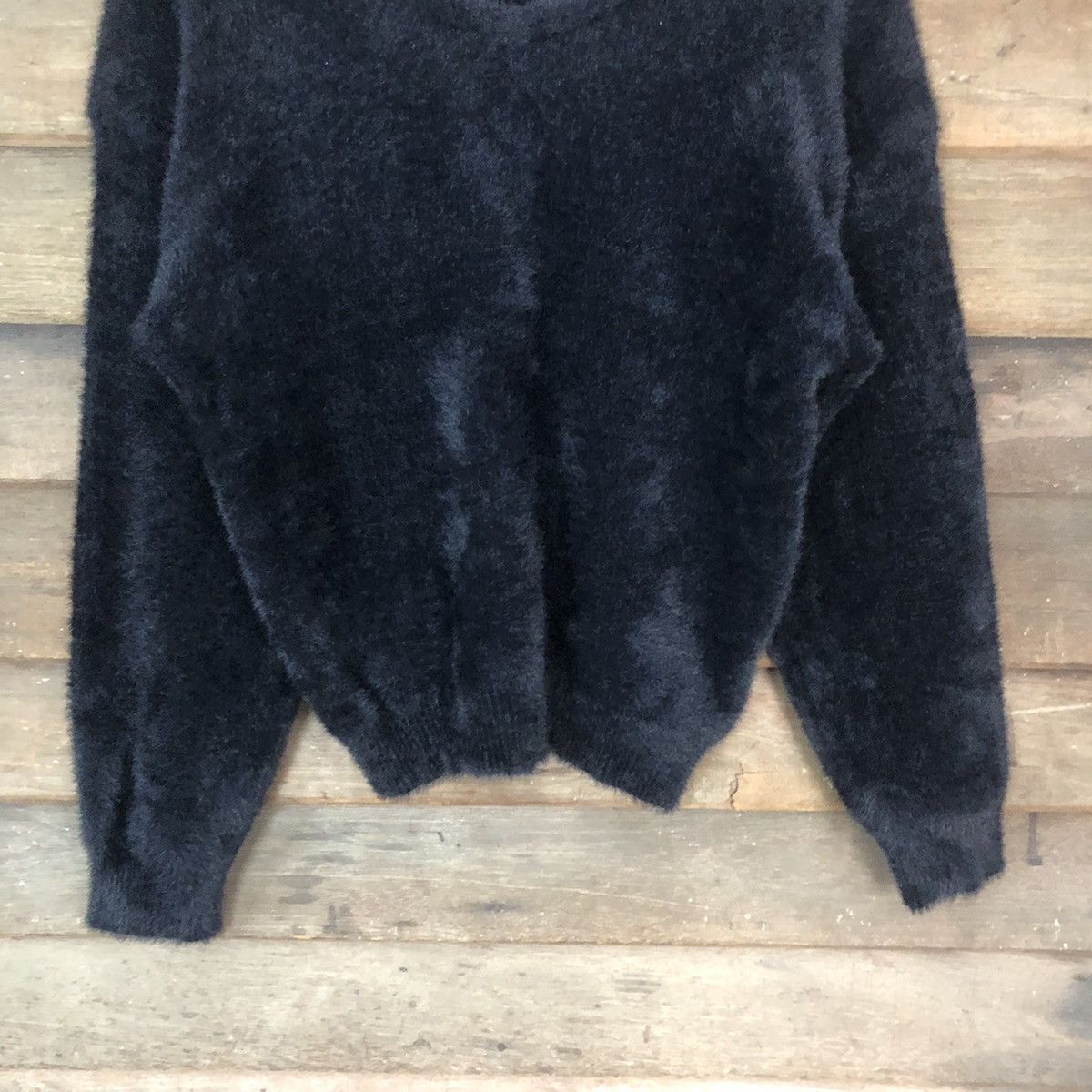 Japanese Brand DLS Jeanasis Black Shag Shaggy Fur Mohair Knitwear #BB585 Size M / US 6-8 / IT 42-44 - 3 Thumbnail