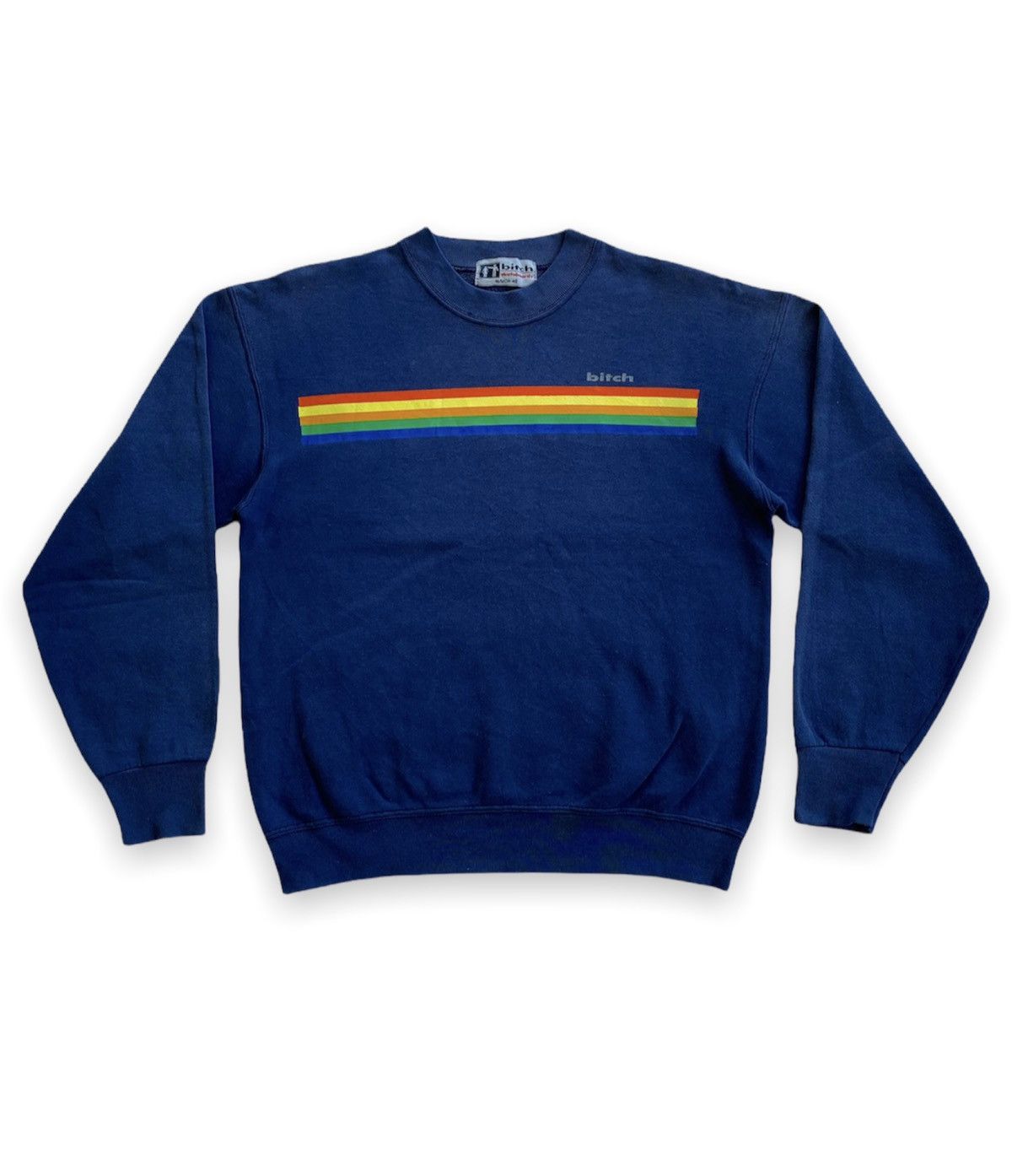 image of Vintage Bitch Skateboards Sweatshirt in Navy, Men's (Size Small)