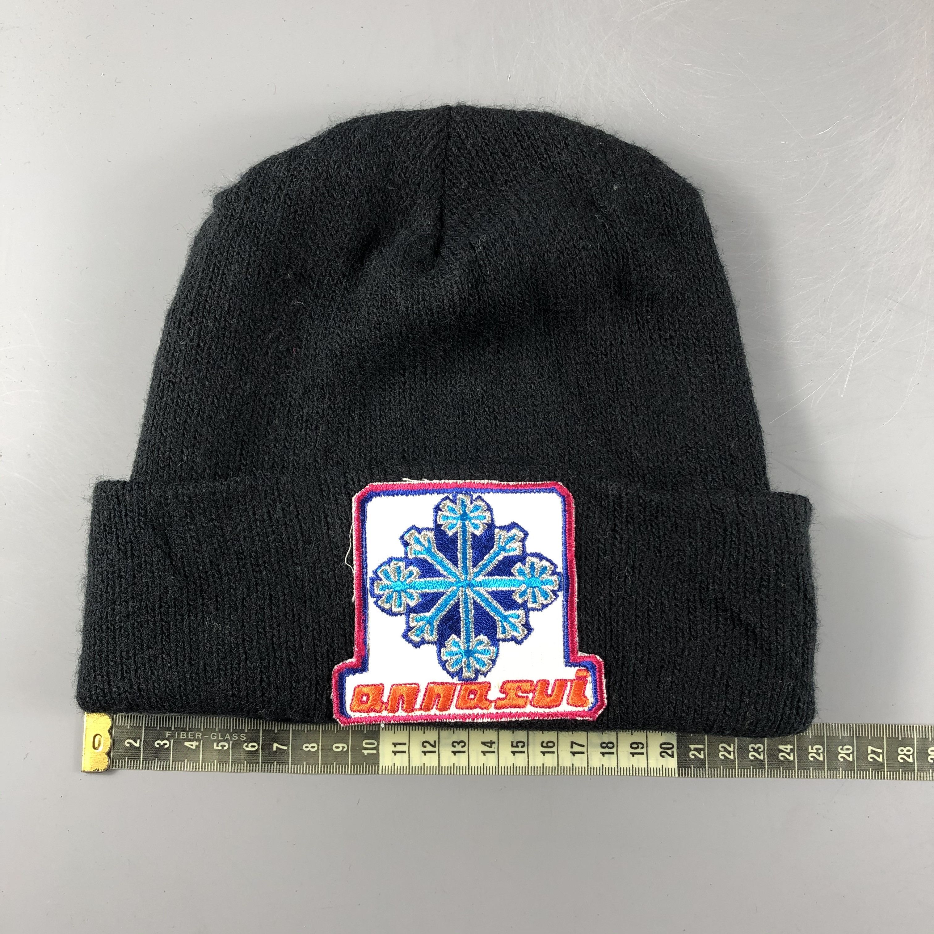 Anna Sui × Vintage Anna Sui Hats Embroidery Beanie Knit Snow Hat Snow Cap B861 Size ONE SIZE - 4 Thumbnail