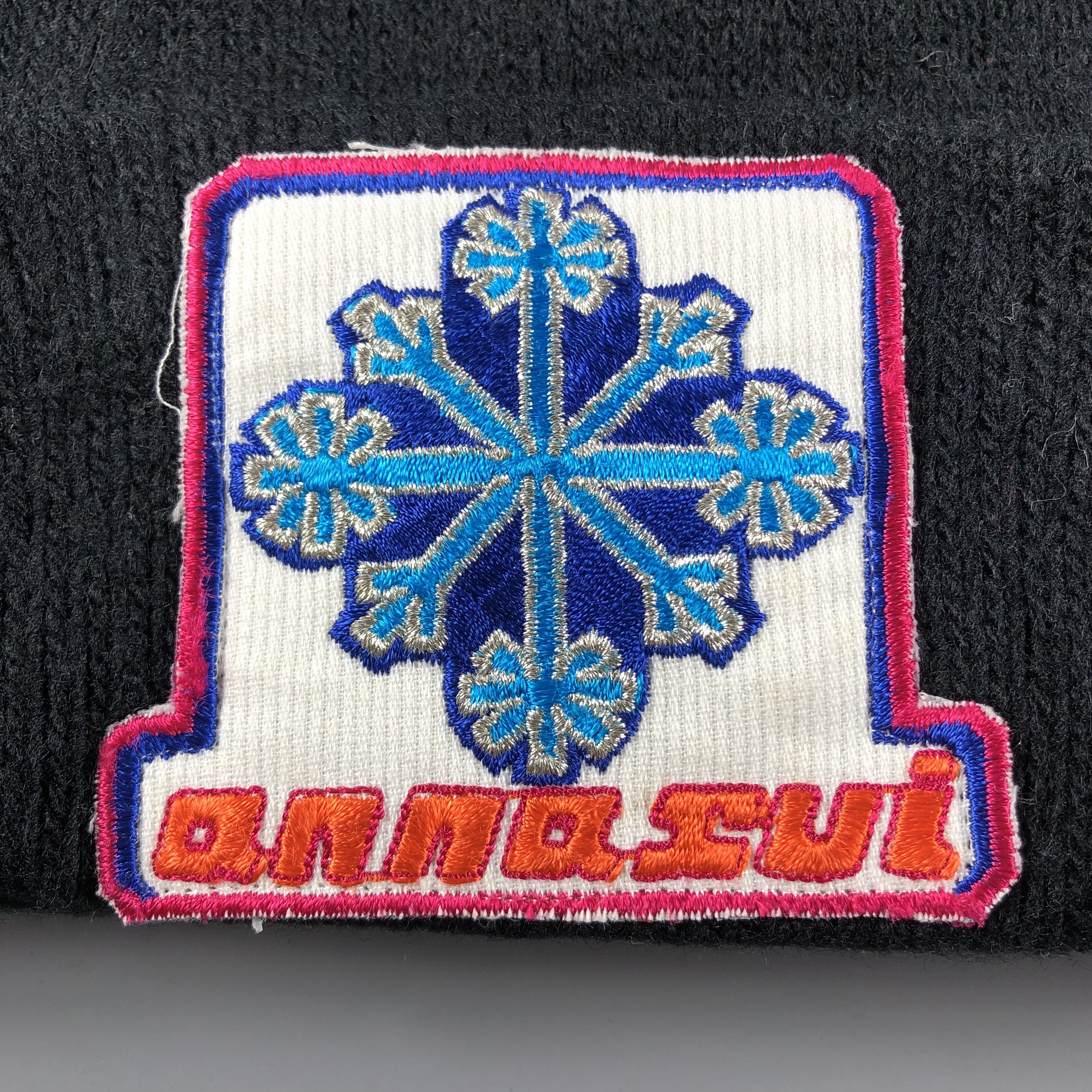 Anna Sui × Vintage Anna Sui Hats Embroidery Beanie Knit Snow Hat Snow Cap B861 Size ONE SIZE - 5 Thumbnail
