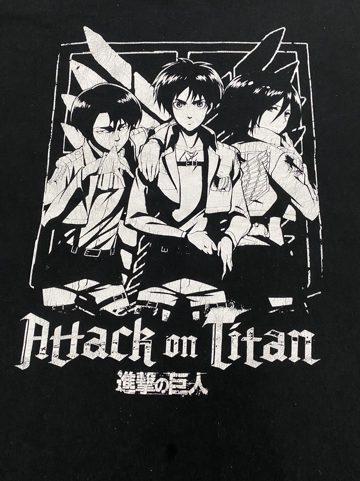 Anime Attack On Titan Japanese Anime Distressed Longsleeve Tees Size US L / EU 52-54 / 3 - 9 Thumbnail