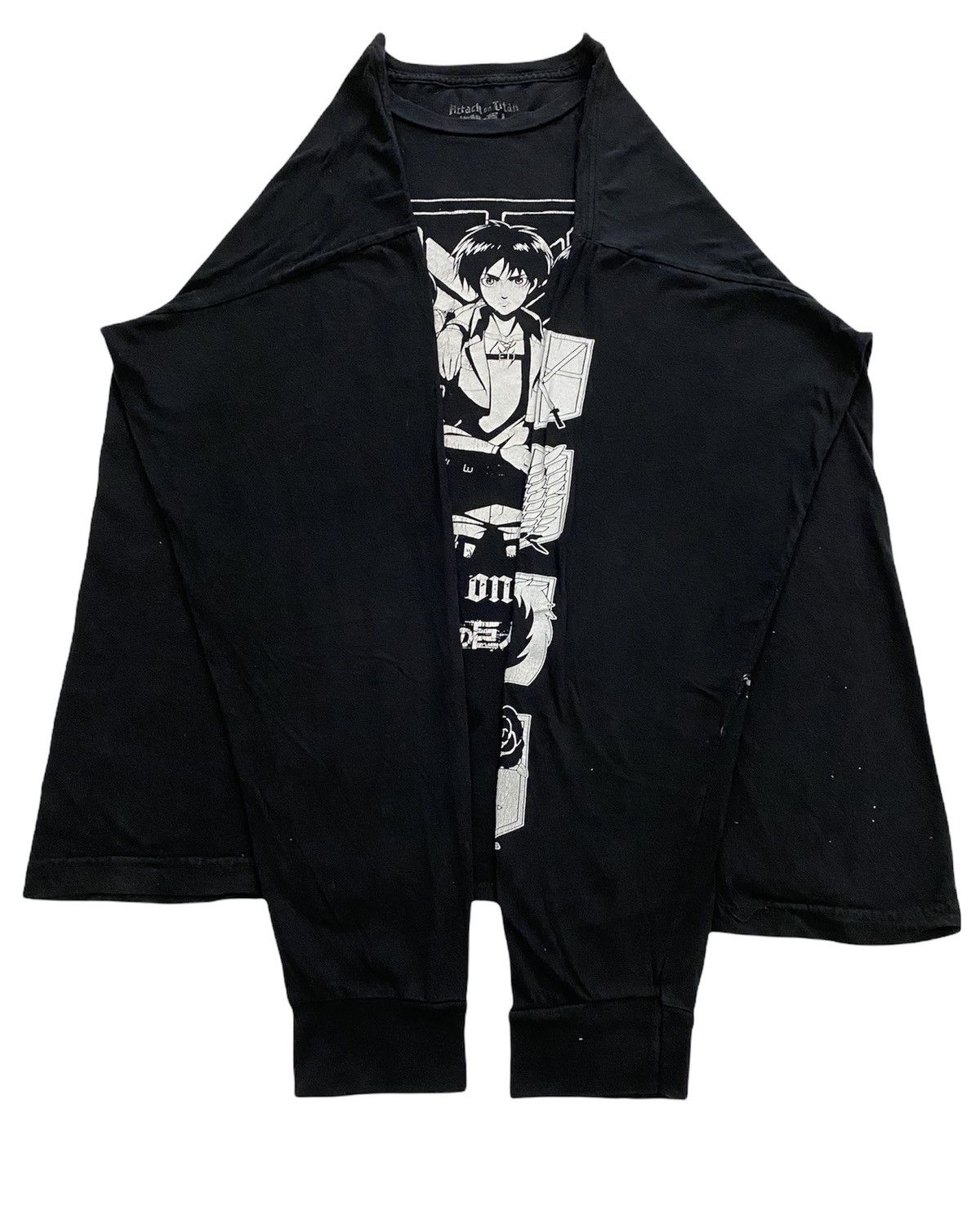 Anime Attack On Titan Japanese Anime Distressed Longsleeve Tees Size US L / EU 52-54 / 3 - 5 Thumbnail