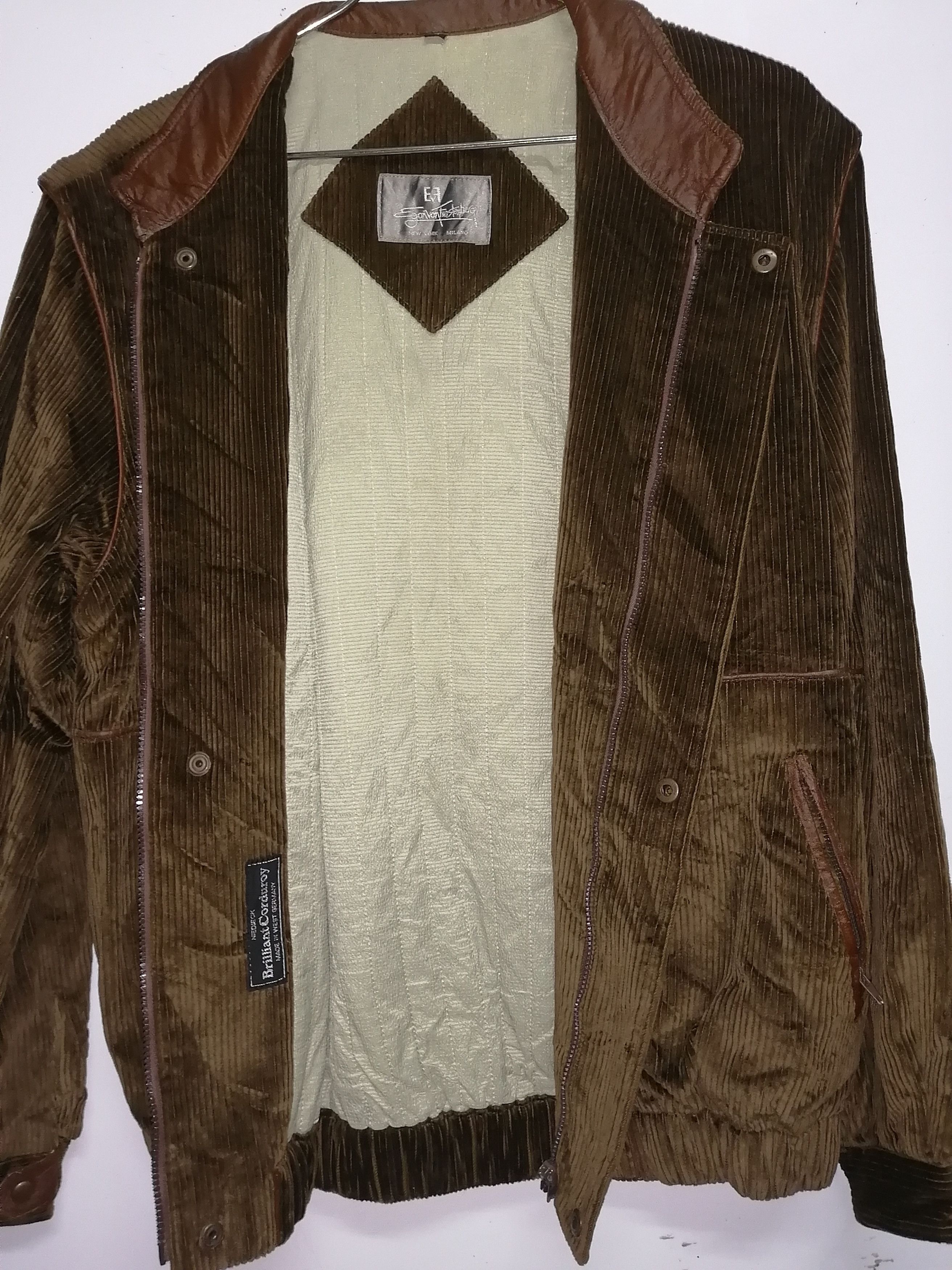 Designer Egon Von Furstenberg Corduroy Jacket & Vest Combine Size US L / EU 52-54 / 3 - 1 Thumbnail