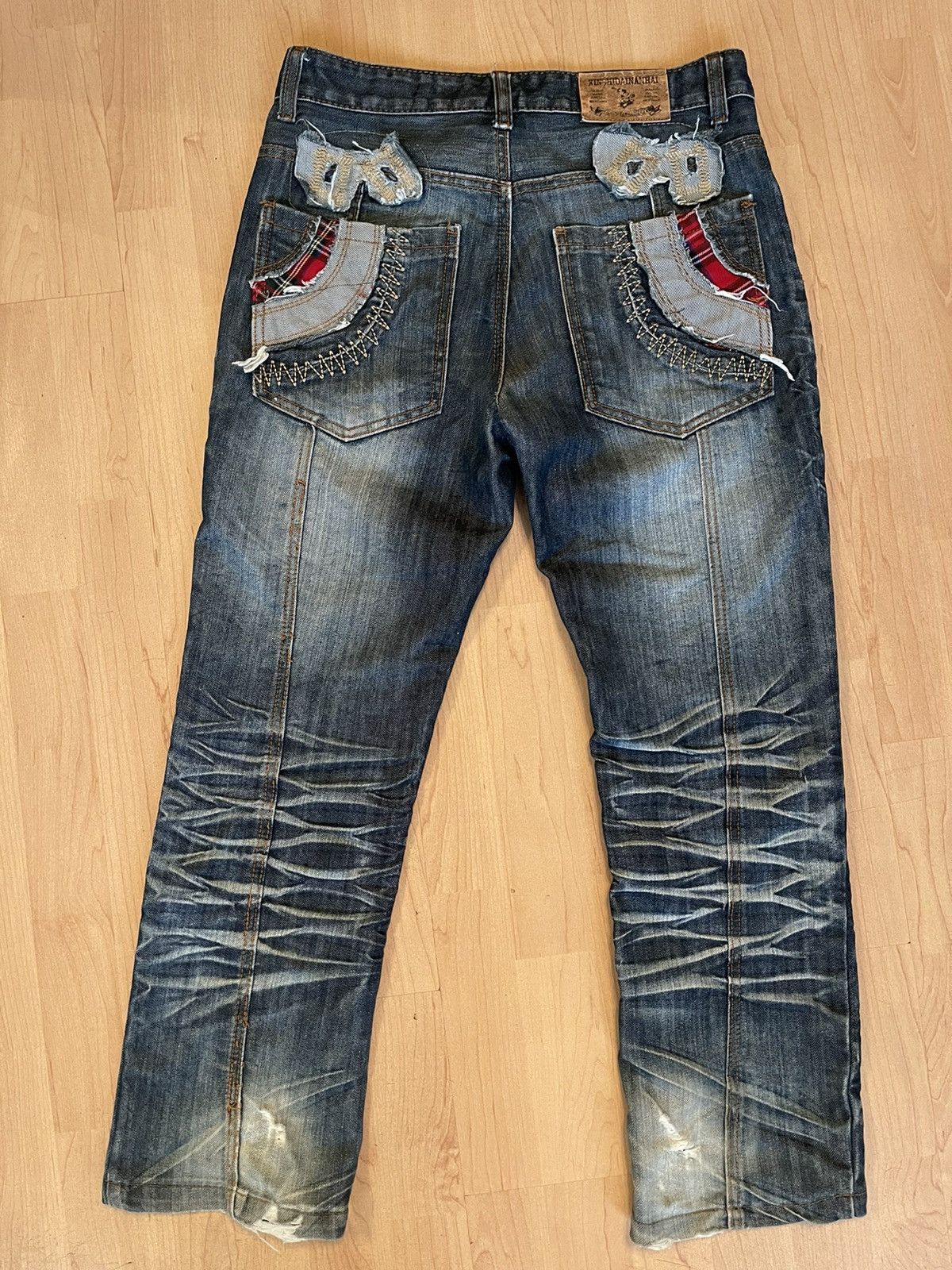 Japanese Brand × Vintage Xinshidainanhai Japanese denim faded avant garde Y2K jeans Size US 31 - 2 Thumbnail
