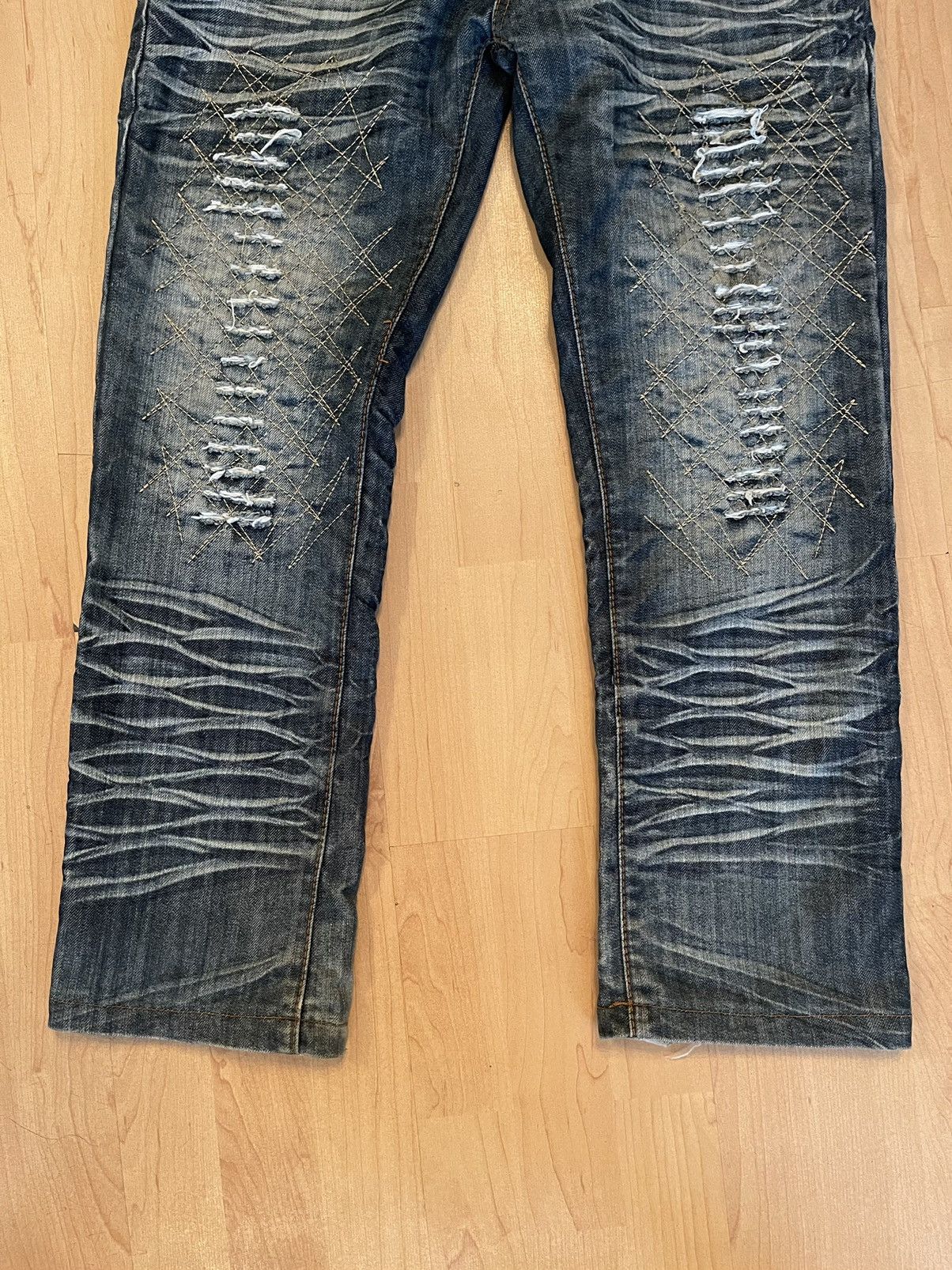 Japanese Brand × Vintage Xinshidainanhai Japanese denim faded avant garde Y2K jeans Size US 31 - 4 Thumbnail
