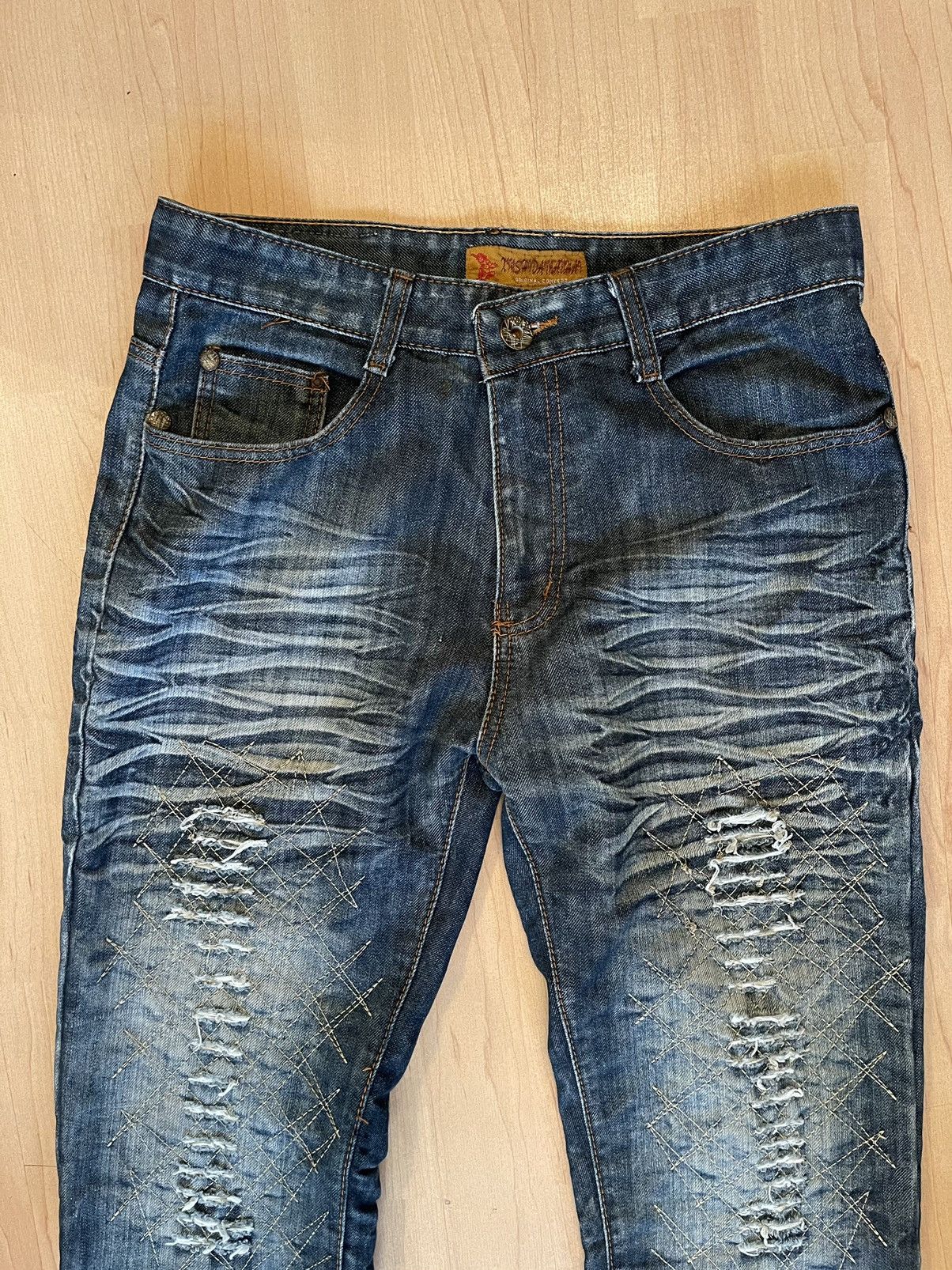 Japanese Brand × Vintage Xinshidainanhai Japanese denim faded avant garde Y2K jeans Size US 31 - 3 Thumbnail