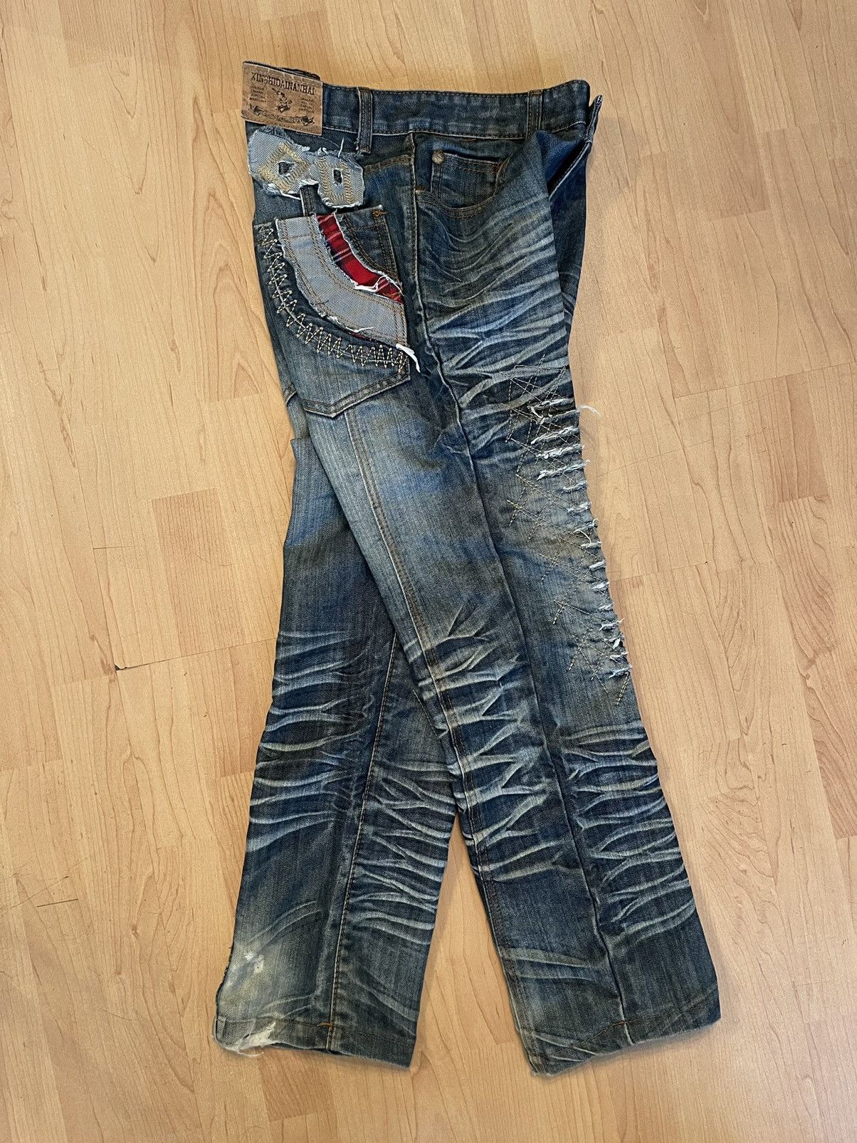 Japanese Brand × Vintage Xinshidainanhai Japanese denim faded avant garde Y2K jeans Size US 31 - 10 Thumbnail