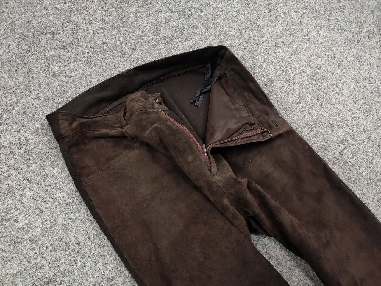 Vintage Vintage Combined women's leather trousers dark brown Pants Size 32" / US 10 / IT 46 - 11 Thumbnail