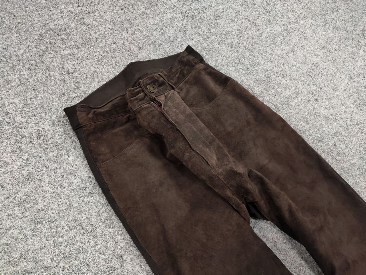 Vintage Vintage Combined women's leather trousers dark brown Pants Size 32" / US 10 / IT 46 - 10 Thumbnail