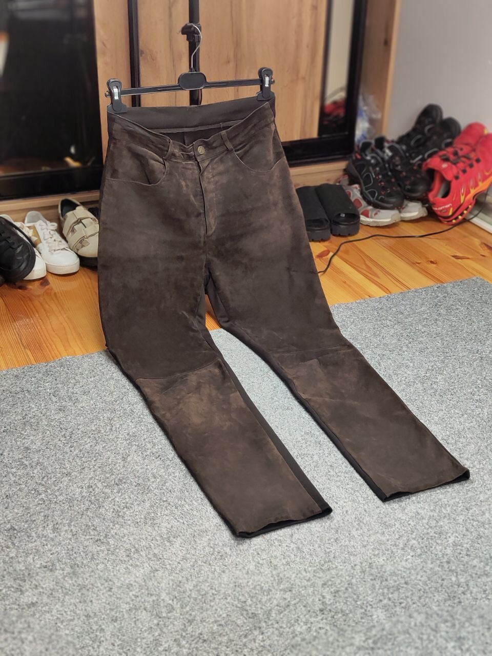 Vintage Vintage Combined women's leather trousers dark brown Pants Size 32" / US 10 / IT 46 - 21 Thumbnail