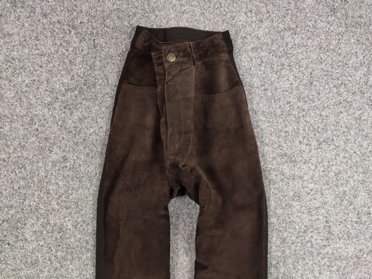 Vintage Vintage Combined women's leather trousers dark brown Pants Size 32" / US 10 / IT 46 - 7 Thumbnail