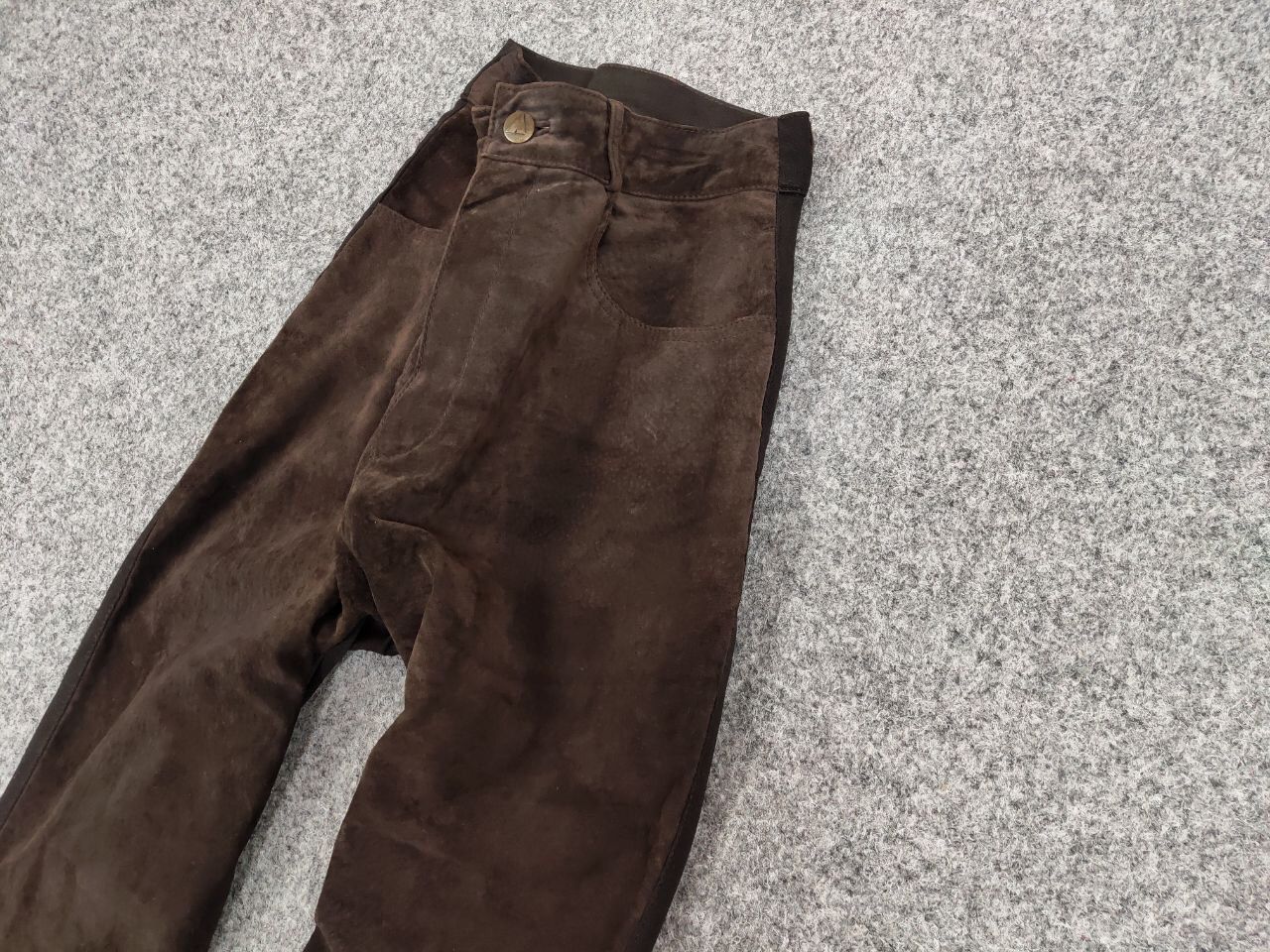 Vintage Vintage Combined women's leather trousers dark brown Pants Size 32" / US 10 / IT 46 - 4 Thumbnail