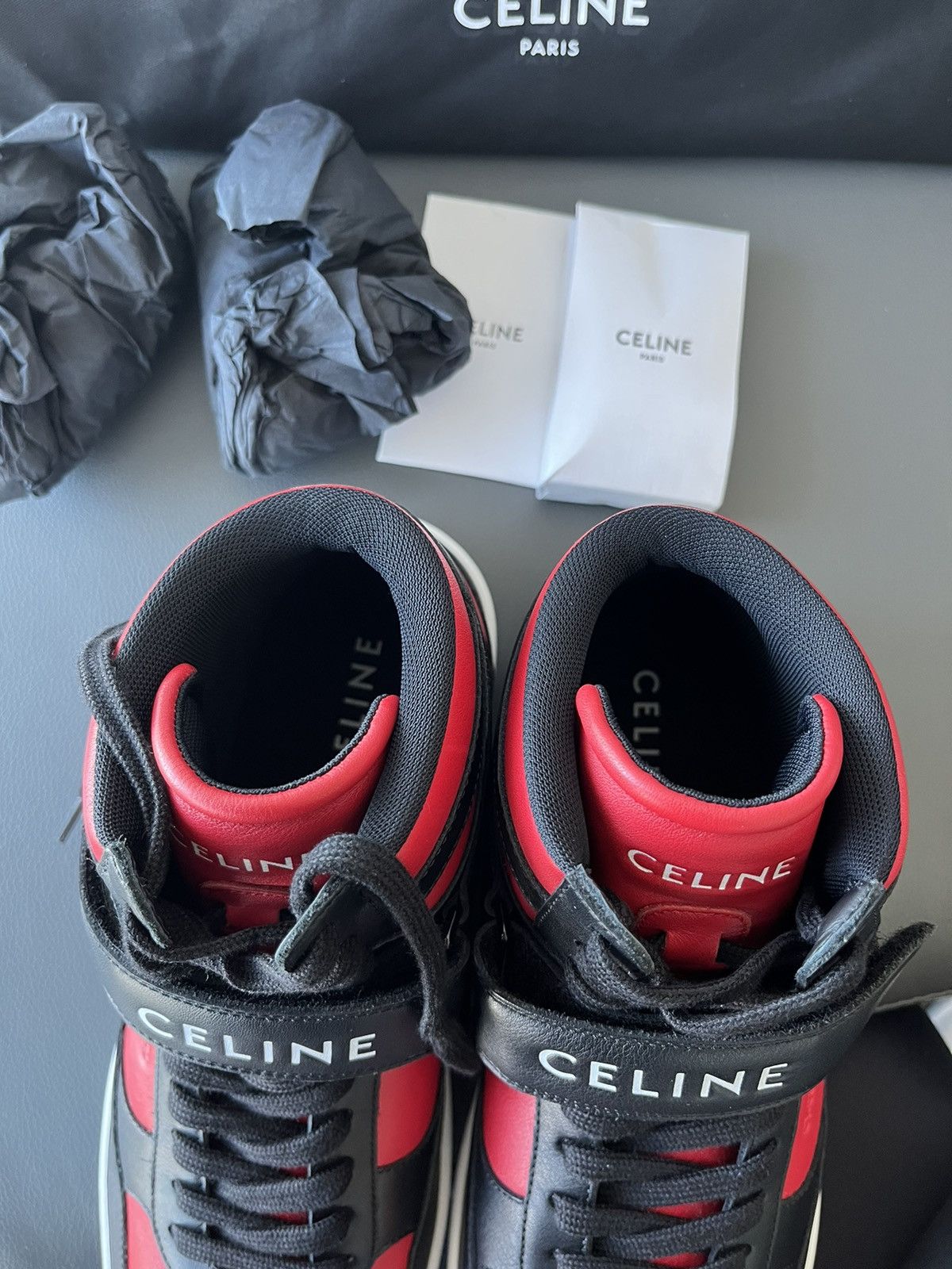 Celine × Hedi Slimane Super Rare Runway Celine Logo Leather Trainer Brand New Size US 11.5 / EU 44-45 - 17 Thumbnail