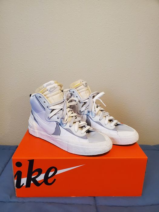 Sacai x nike hotsell blazer mid white/wolf grey