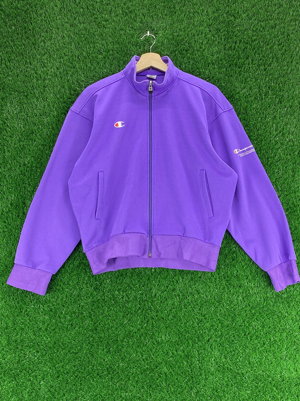 Champion × Vintage Vintage Champion Zipper Jacket Purple Sweater Size US L / EU 52-54 / 3 - 1 Thumbnail